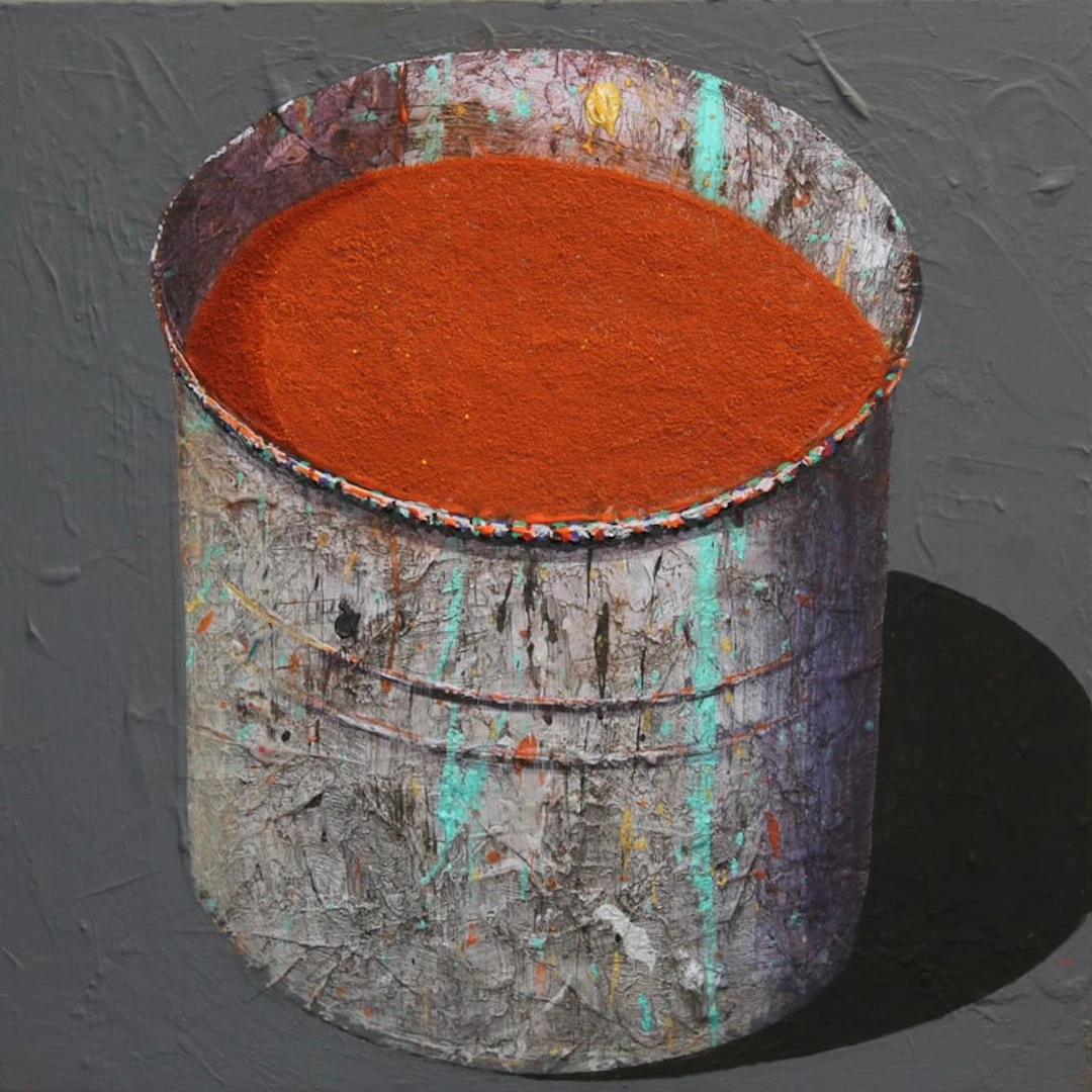 Stéphane Braud - Contemporary Artist - Pot d'atelier - Ocre rouge