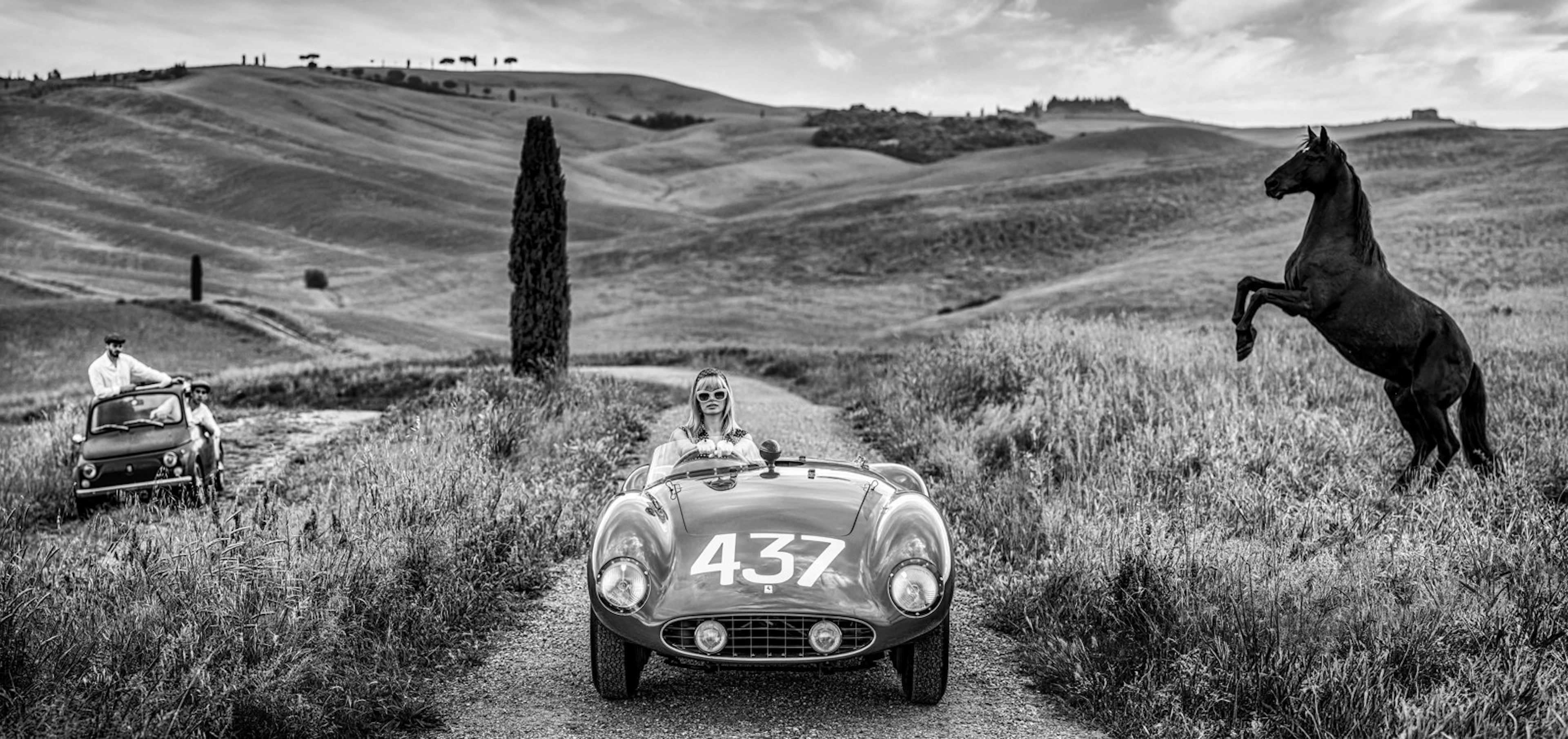 David Yarrow - Contemporary Photographer - The Prancing Horse (B&W)