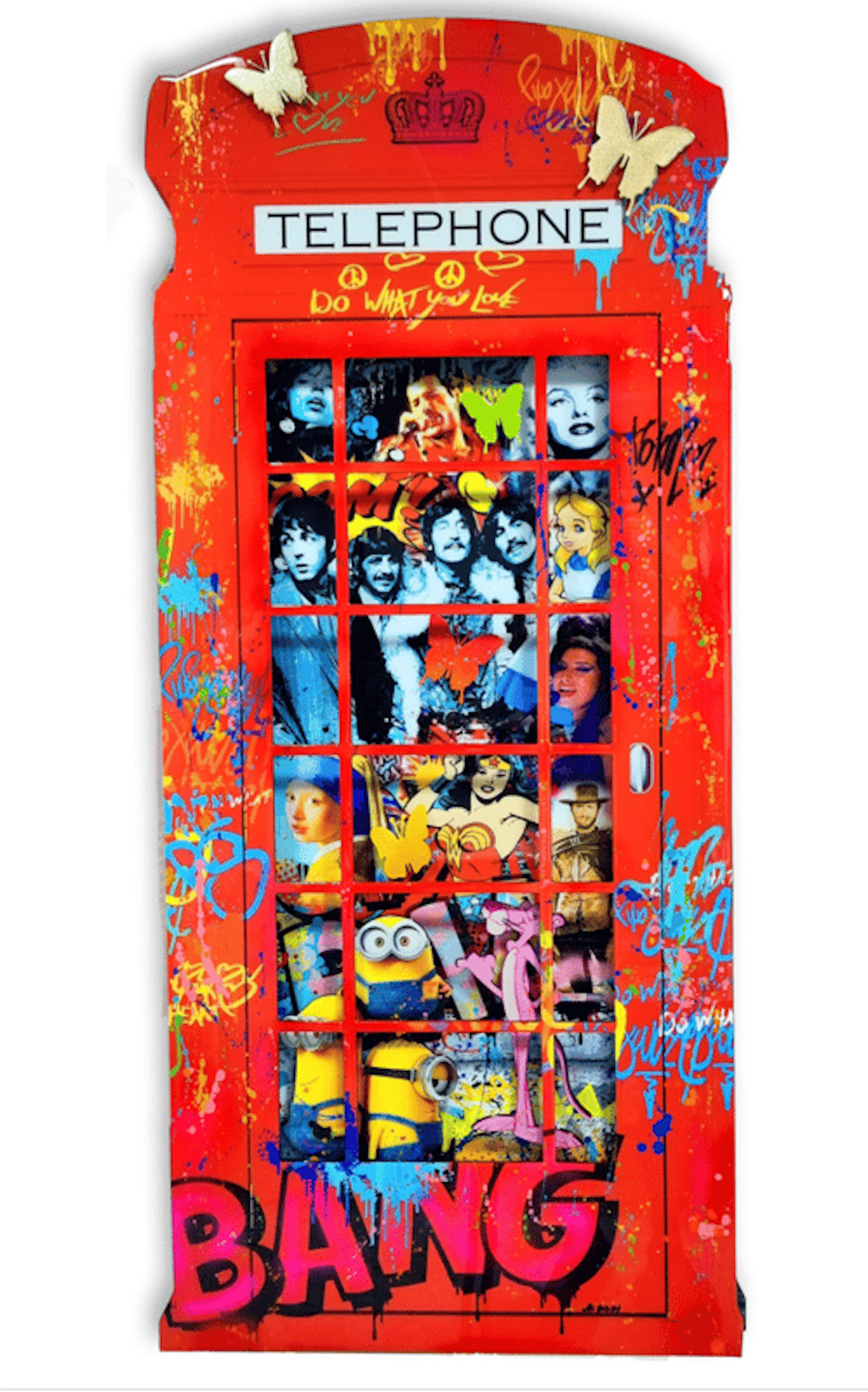 Uri Dushy - Post-Pop Art Artist - Crowded Phone Box - Do What you Love