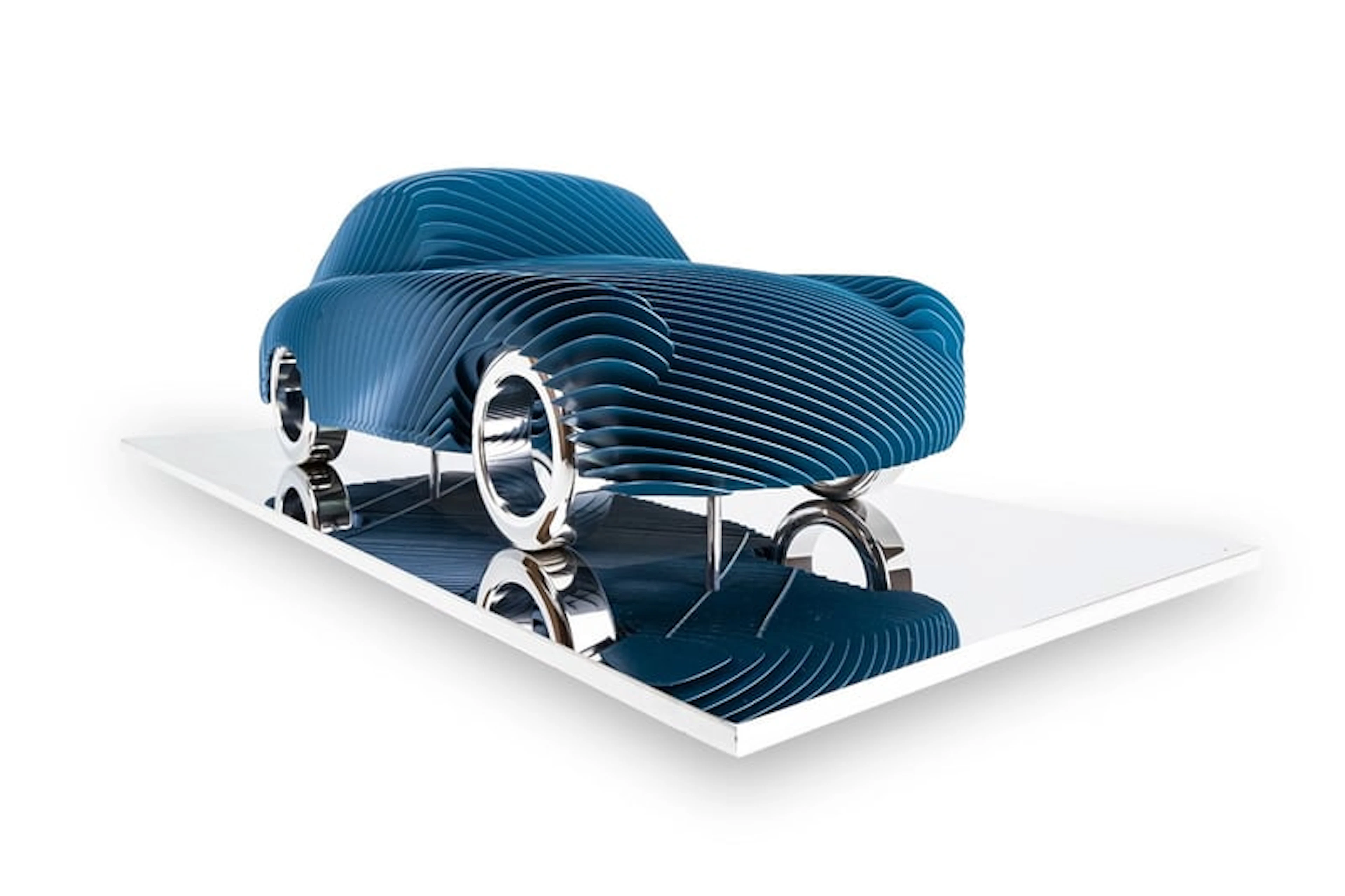 Antoine Dufhilo - Optical Art - Porsche 356 - Bleue