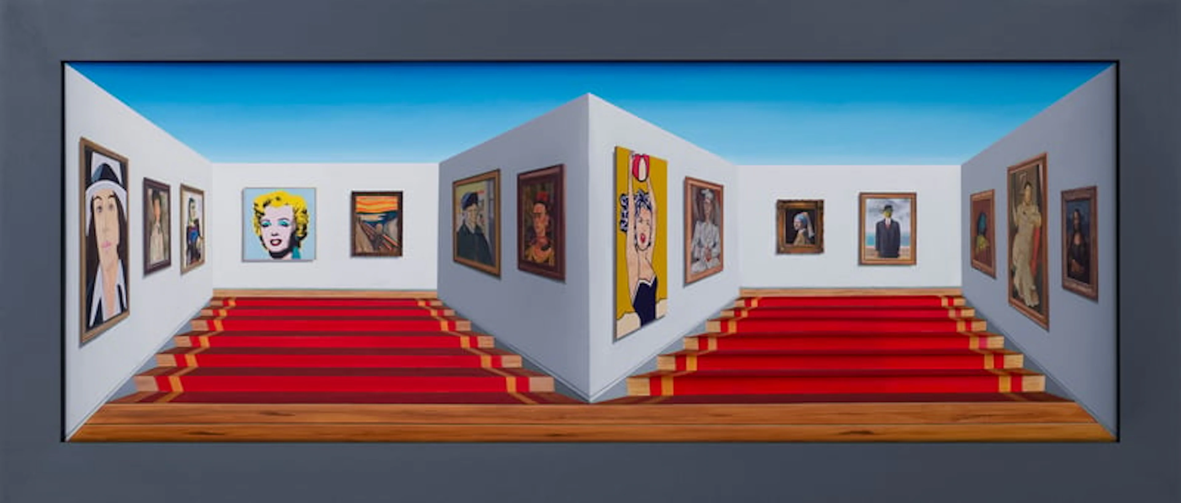 Patrick Hughes - Optical Artist - Under the Stairs, 2021