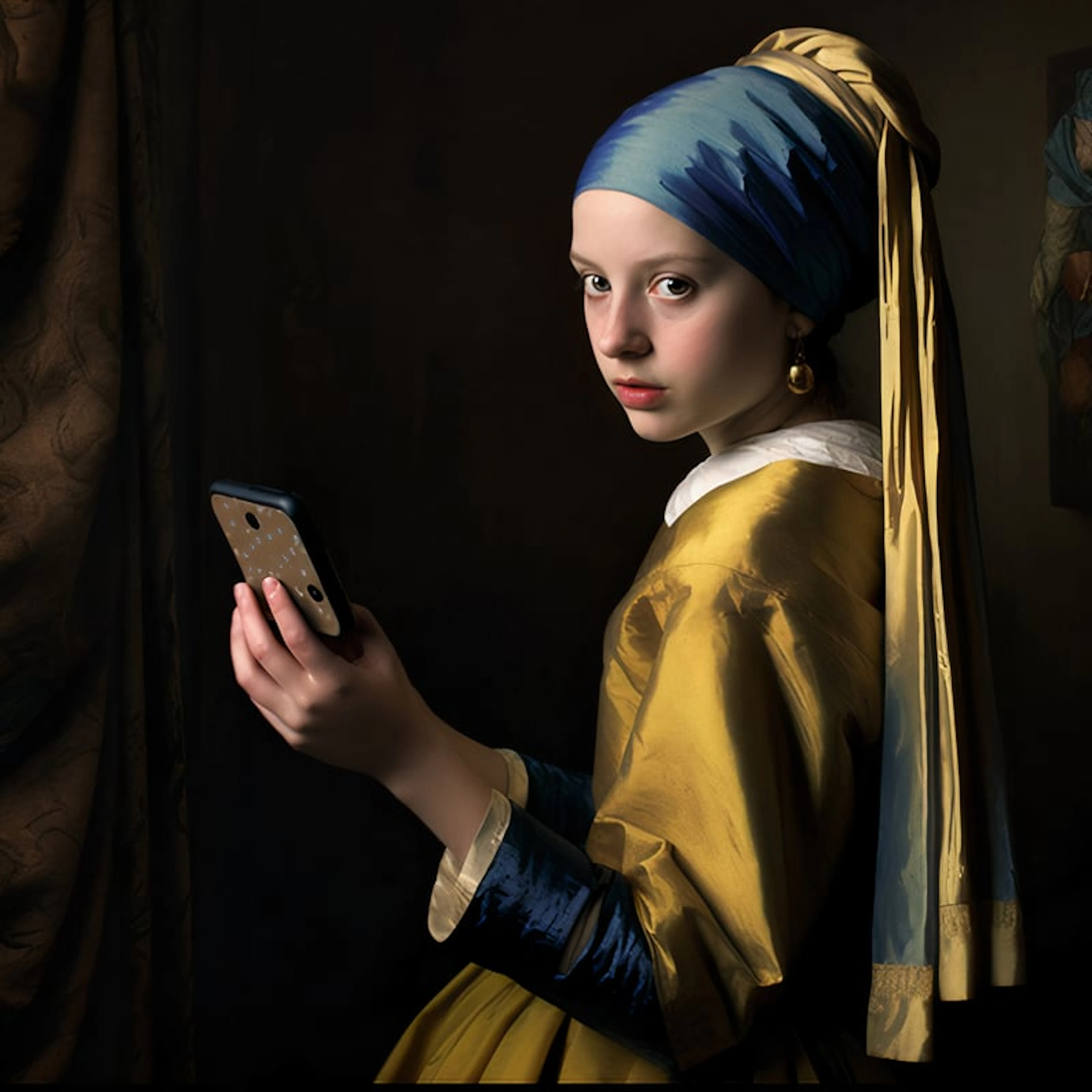 Bruce Meritte - Contemporary Artist - Who's La Jeune Fille à la perle Calling ?