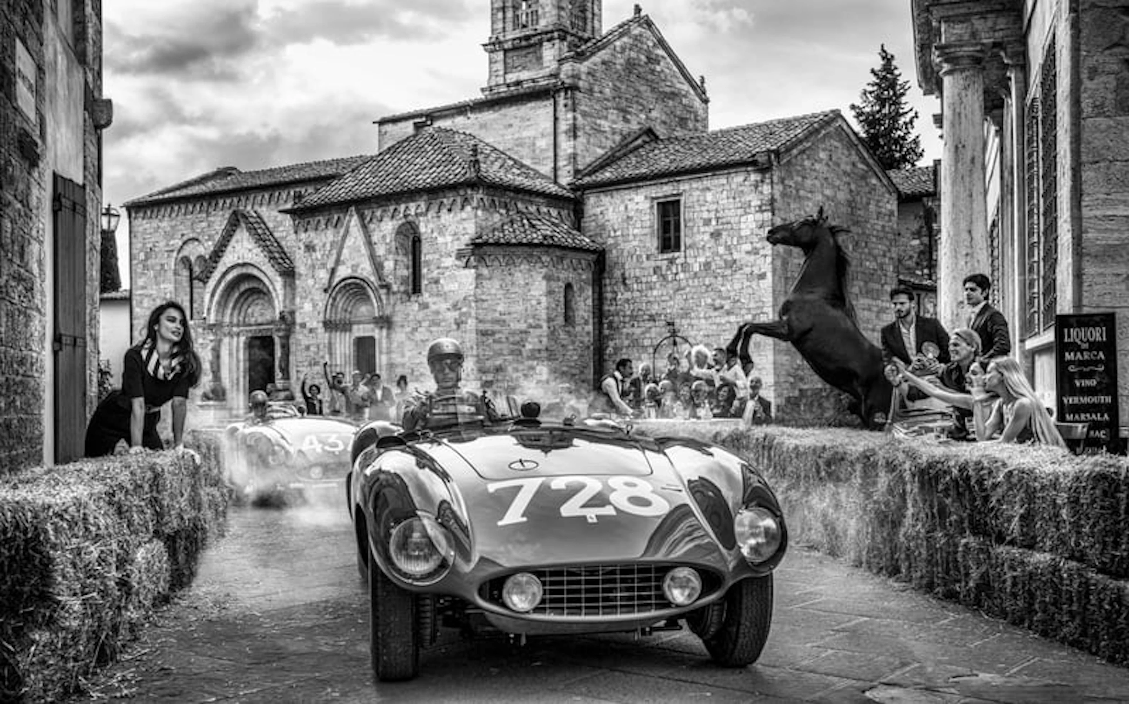David Yarrow - Contemporary Photographer - Mille Miglia (B&W)