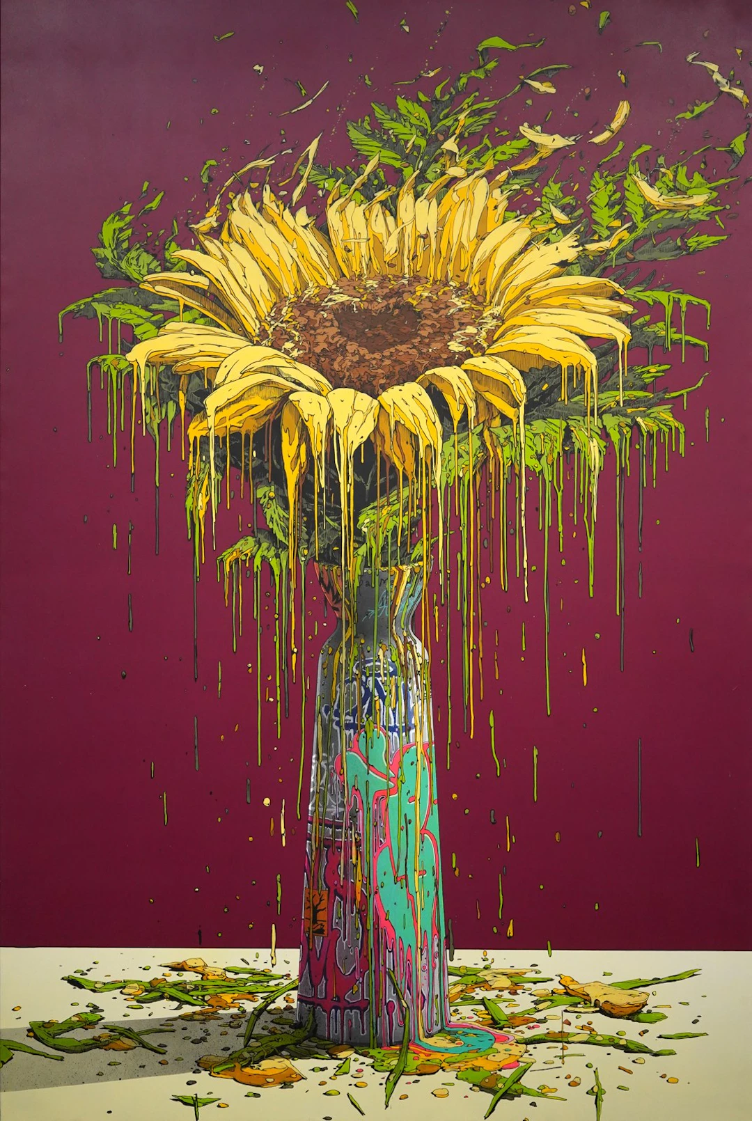 Brusk - Street Art - FLEURS : Amour Naissant