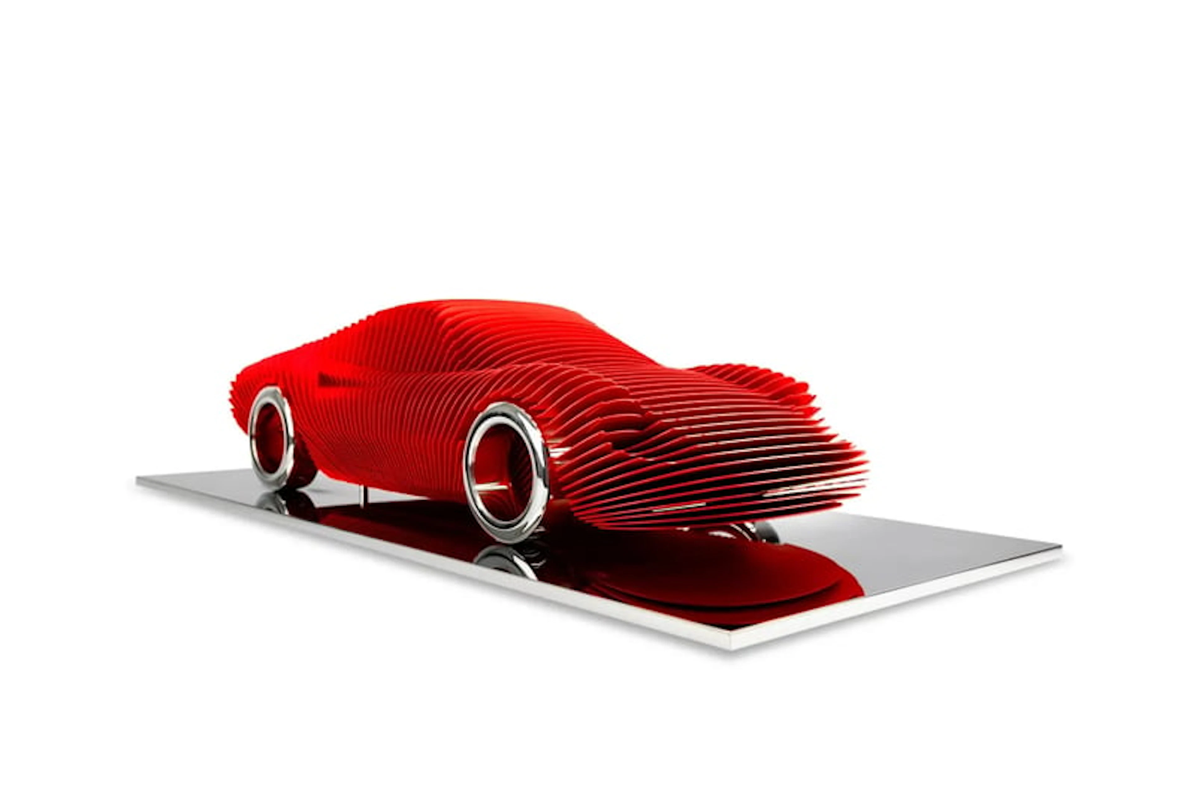 Antoine Dufhilo - Optical Art - Ferrari Dino 246 - rouge texturé
