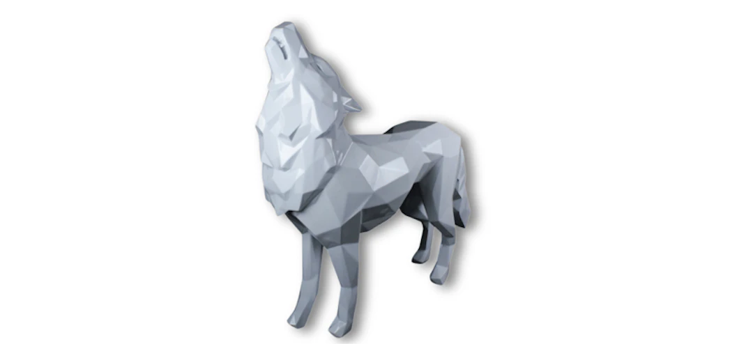 Richard Orlinski - Contemporary Sculptor - Loup hurlant blanc