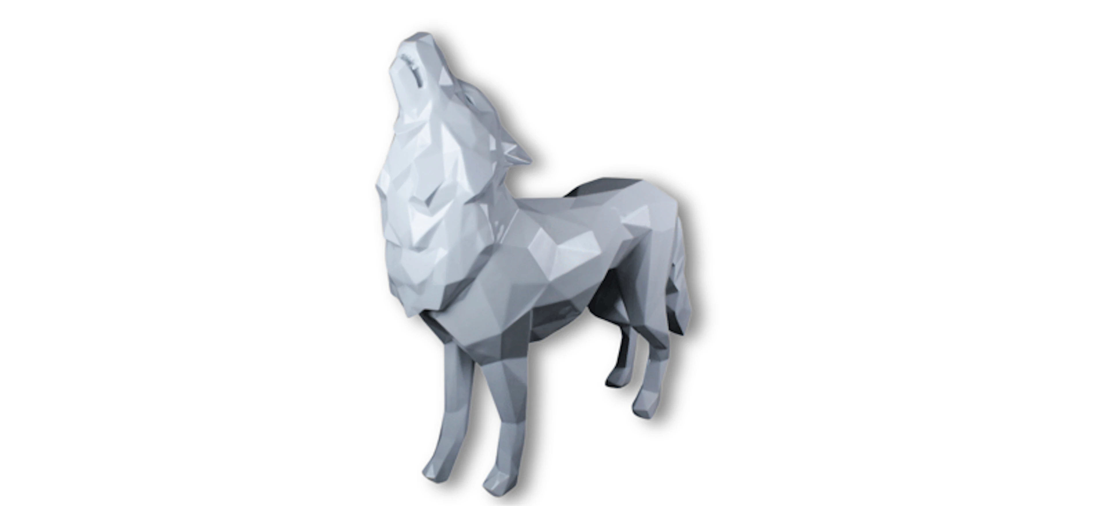 Richard Orlinski - Contemporary Sculptor - Loup hurlant blanc