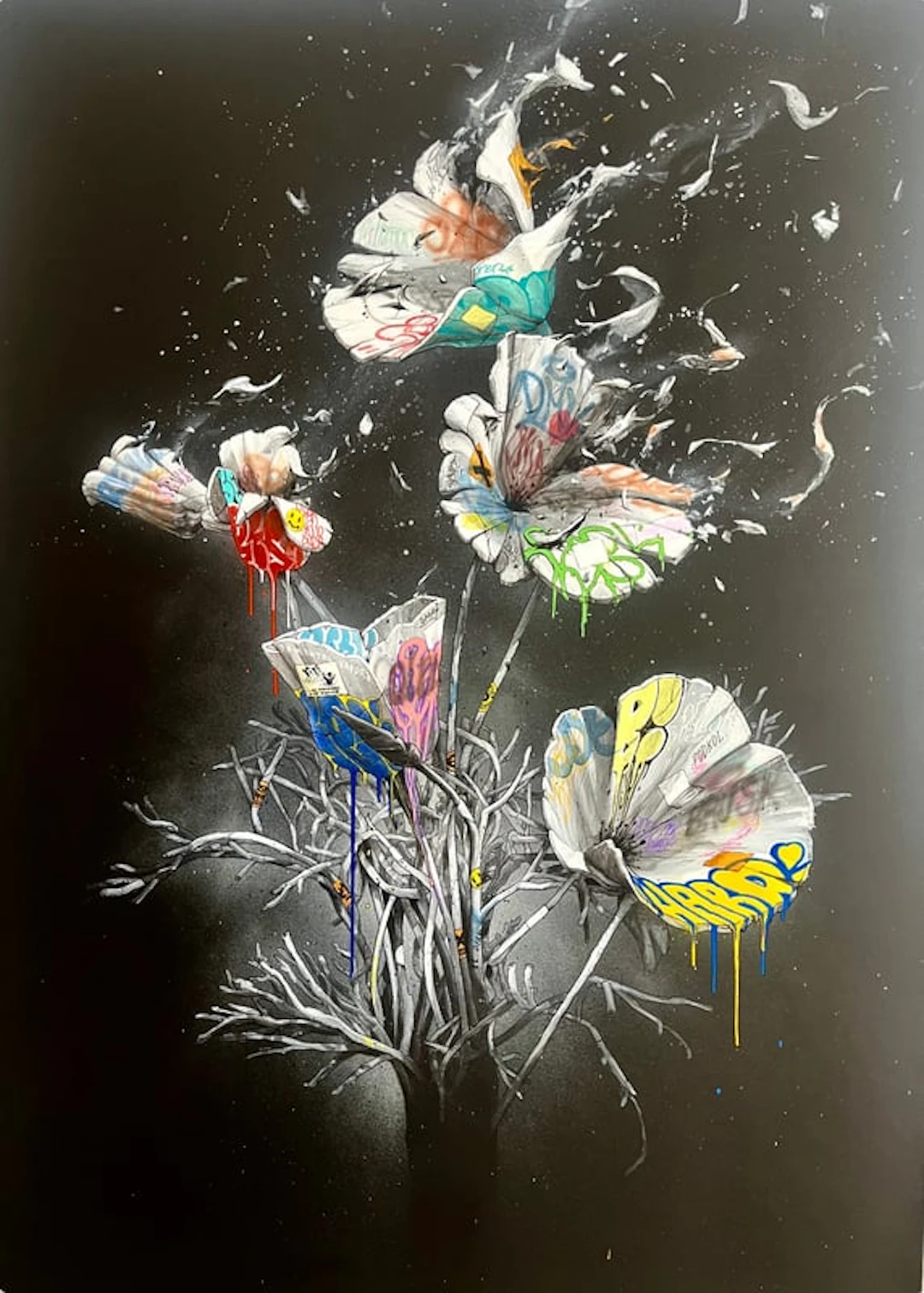 Brusk - Street Art - FLEURS : Street Flowers