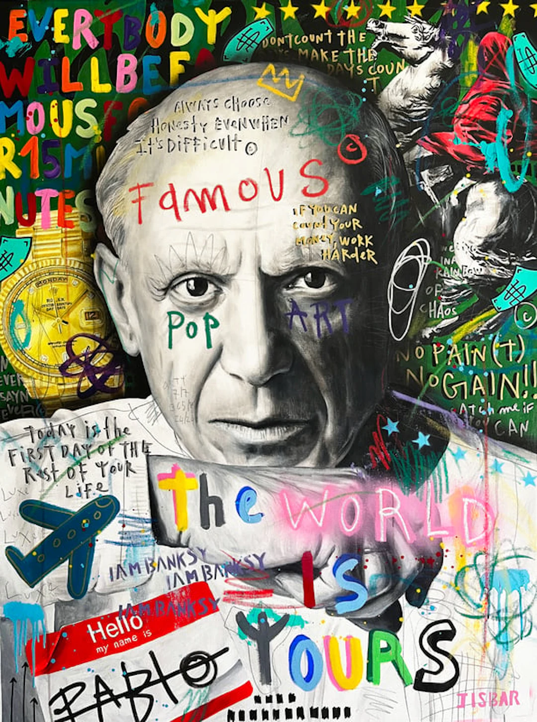 Jisbar - Pop-Street Artist - Green Picasso