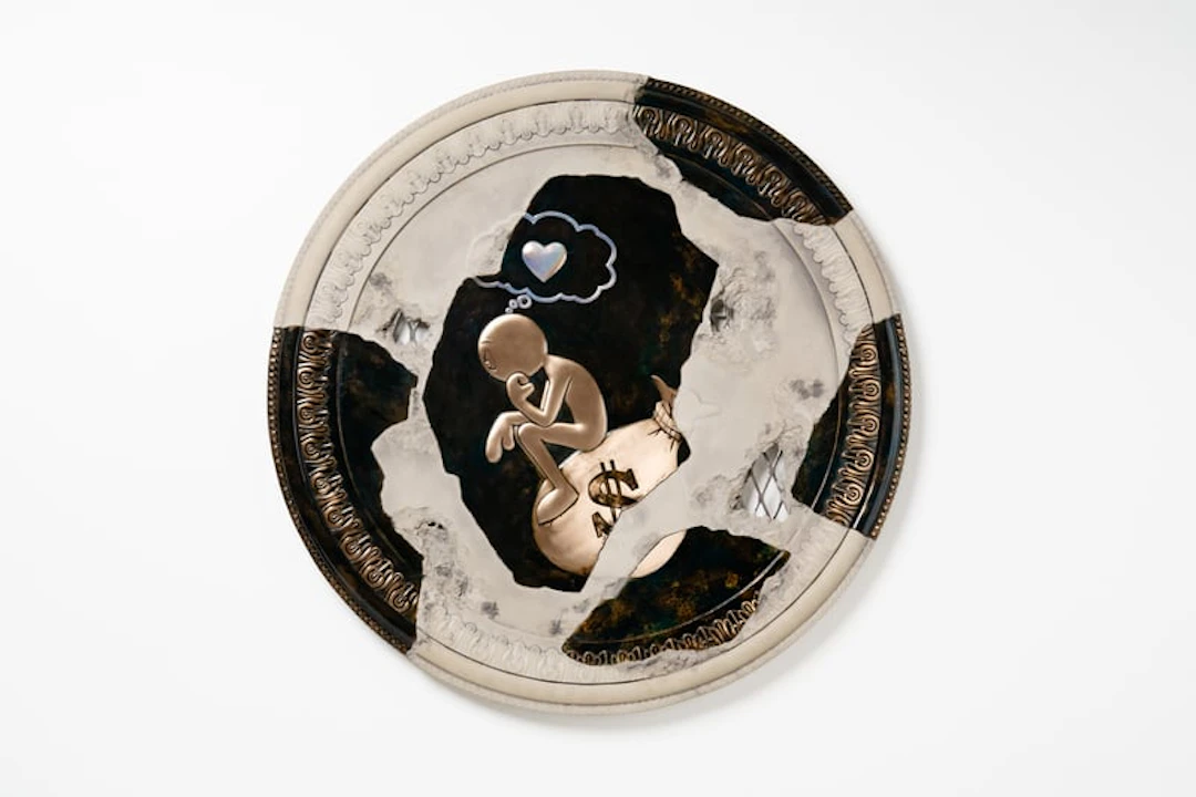 Kaï - Street Artist - The Thinker - Circle - cement plaque