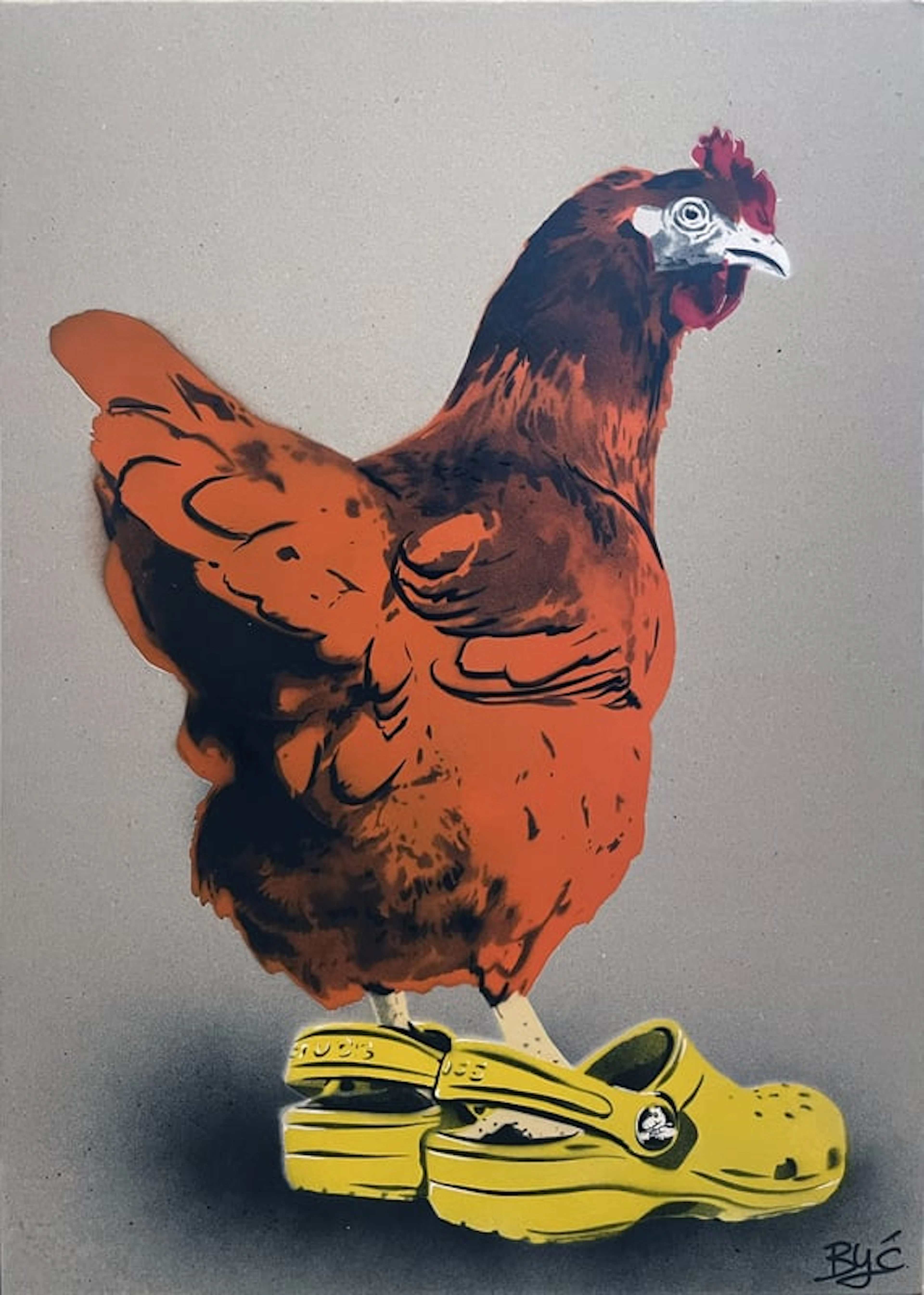 Być - Street Artist - Chicken at the top // Crocs serie II, Jaune, 2024