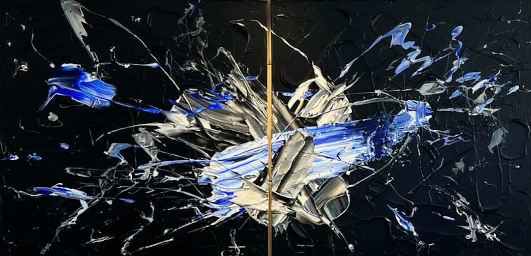 Arnaud Dumat - Contemporary Painter - Les diptyques - Blue light in the night