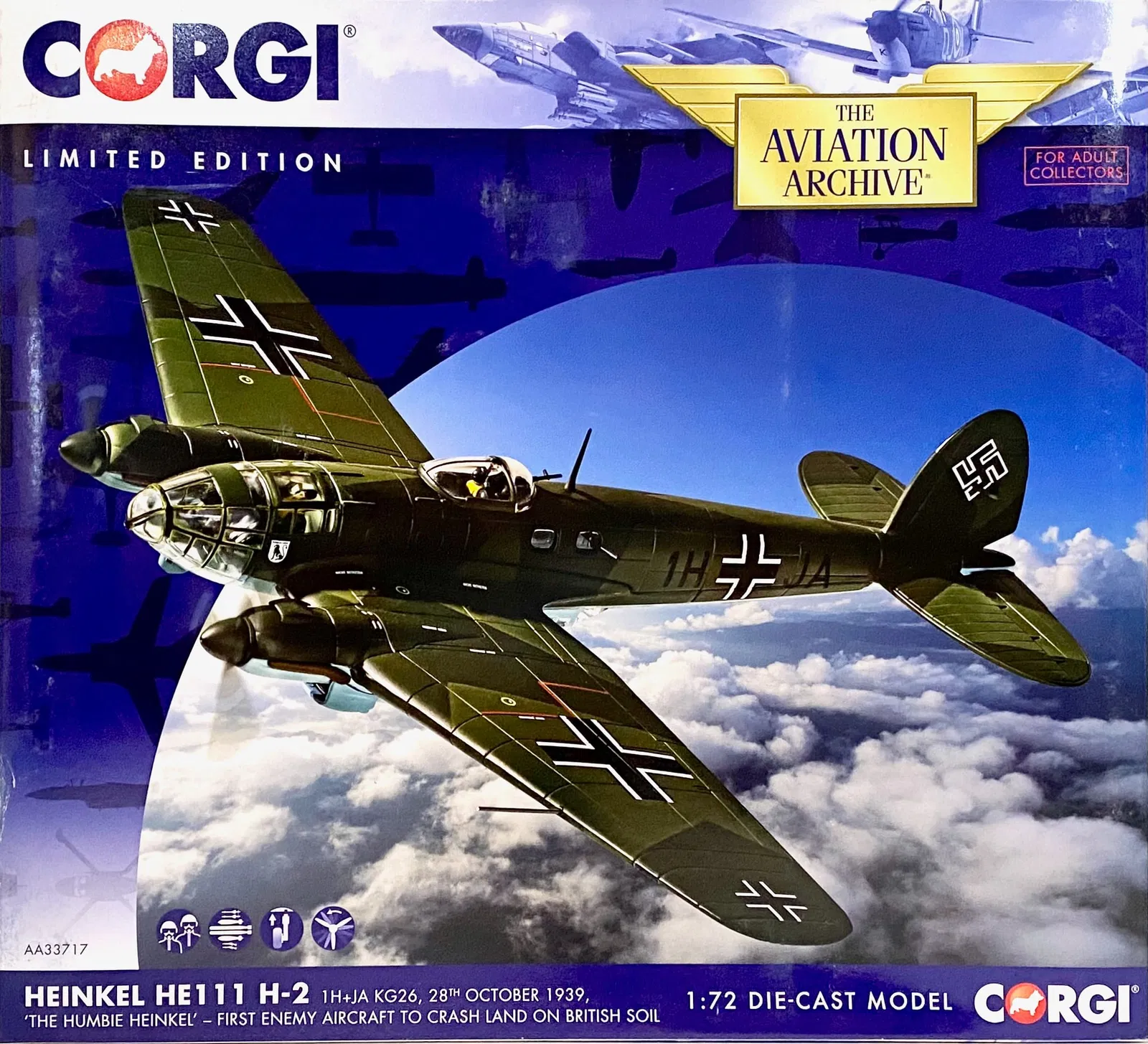 Heinkel He Crash 1939 Corgi 1/72 AA33717 Heinkel He111 H-2 Humbie