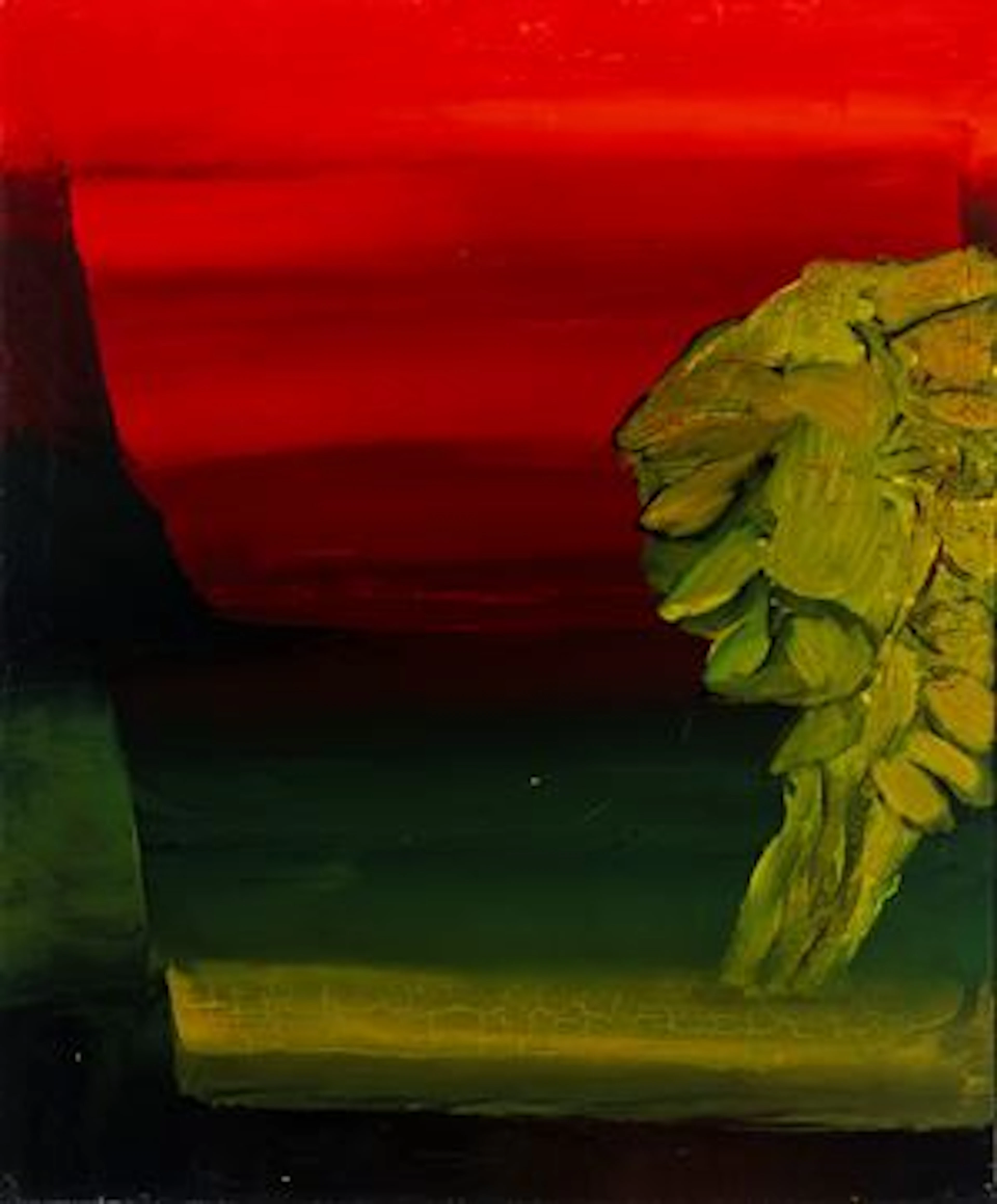 Chighine Alfredo Pianta su fondo rosso , 1968