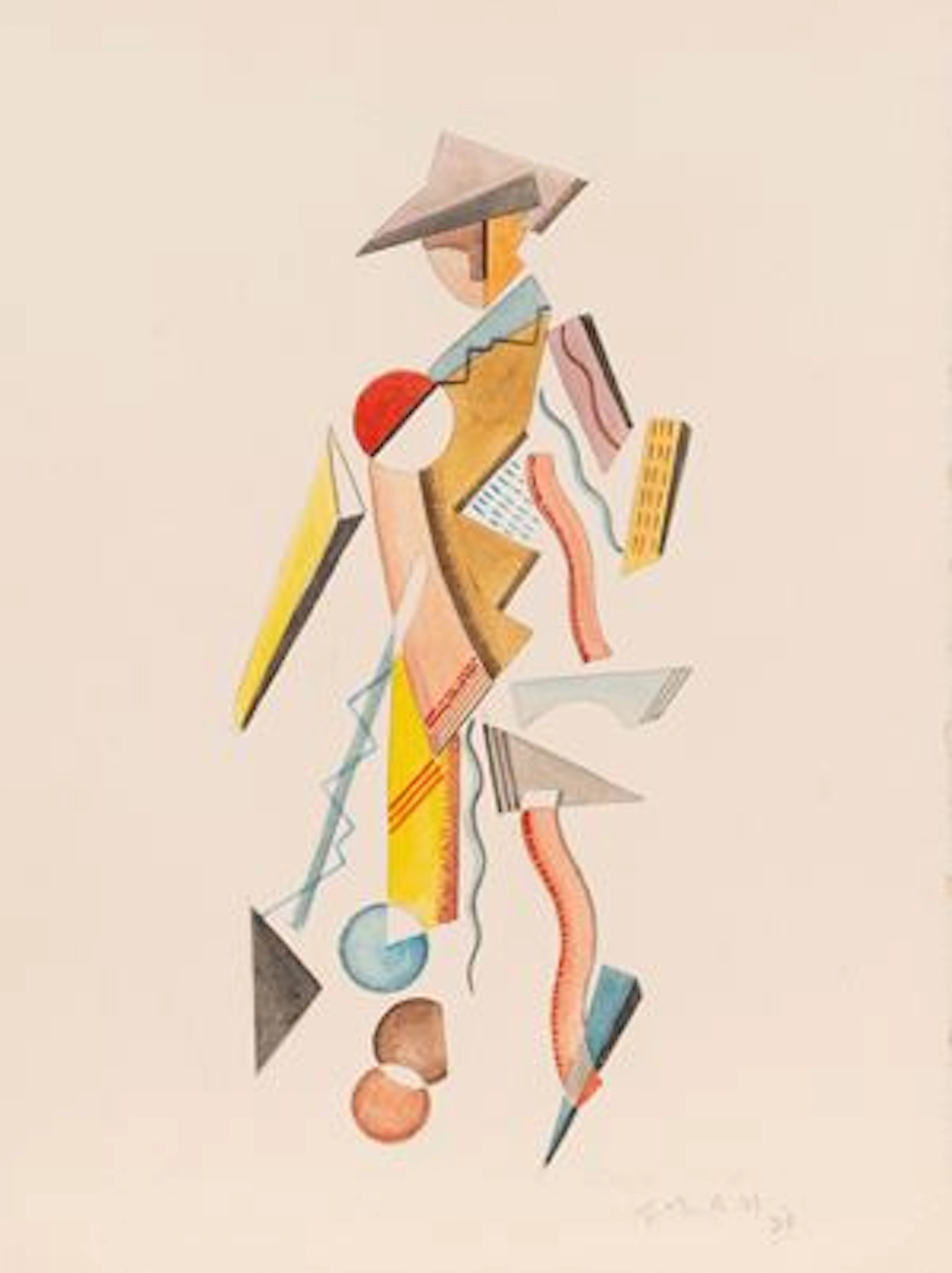 Kogan Nina Osipovna Figurino geometrico , 1937