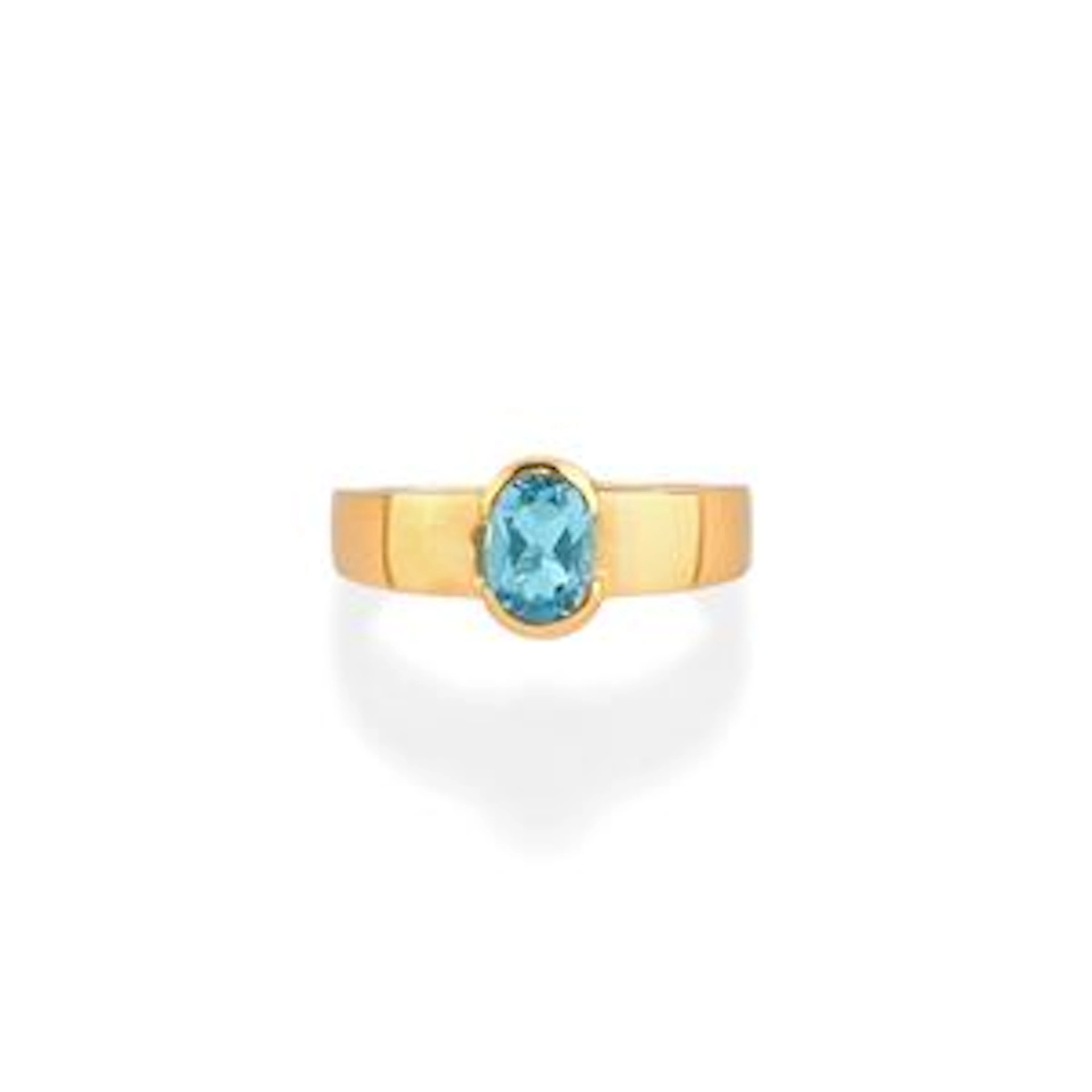 Anello con topazio azzurro