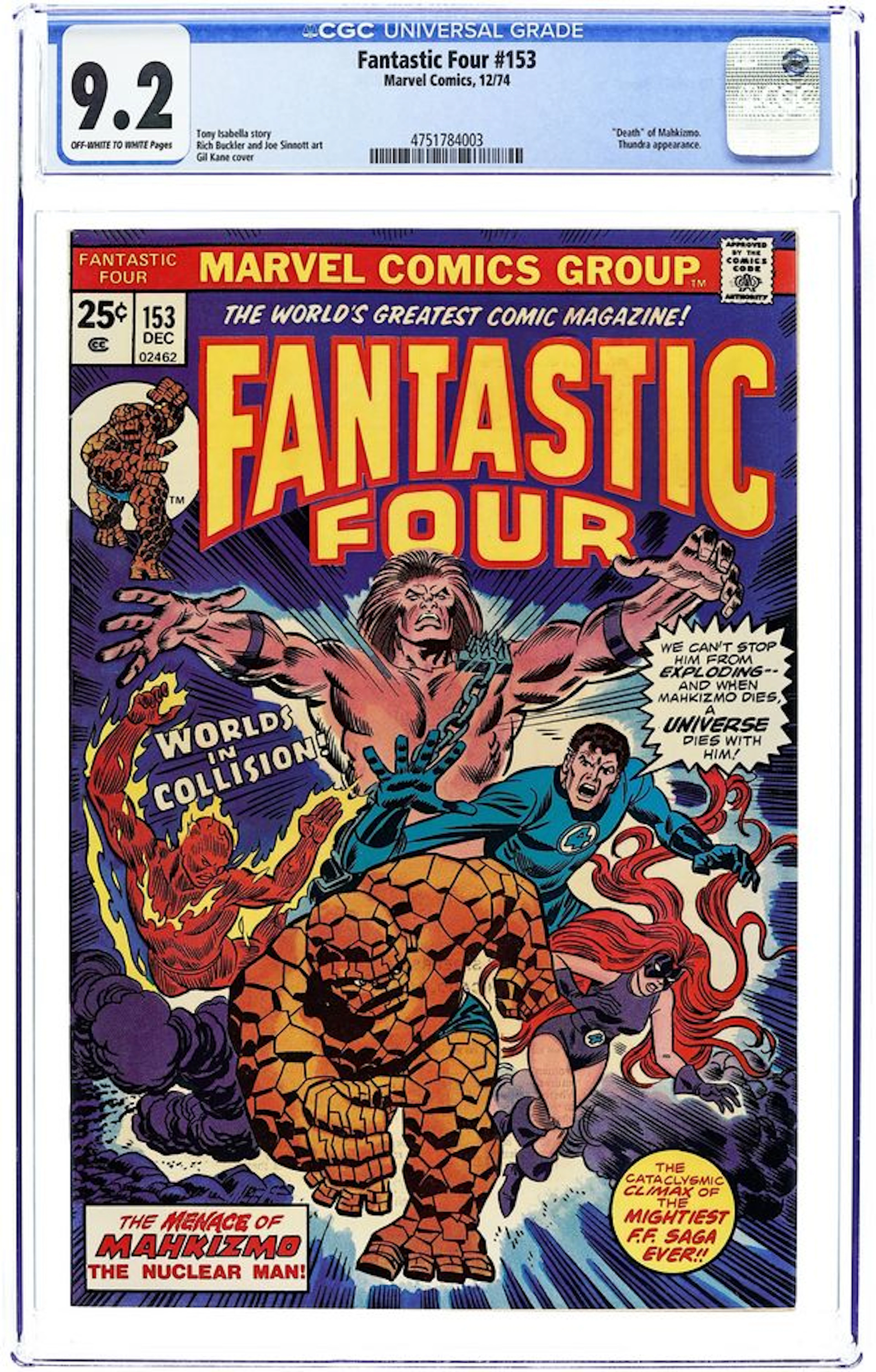 Fantastic Four (1961 1st Series) 153 CGC 9.2