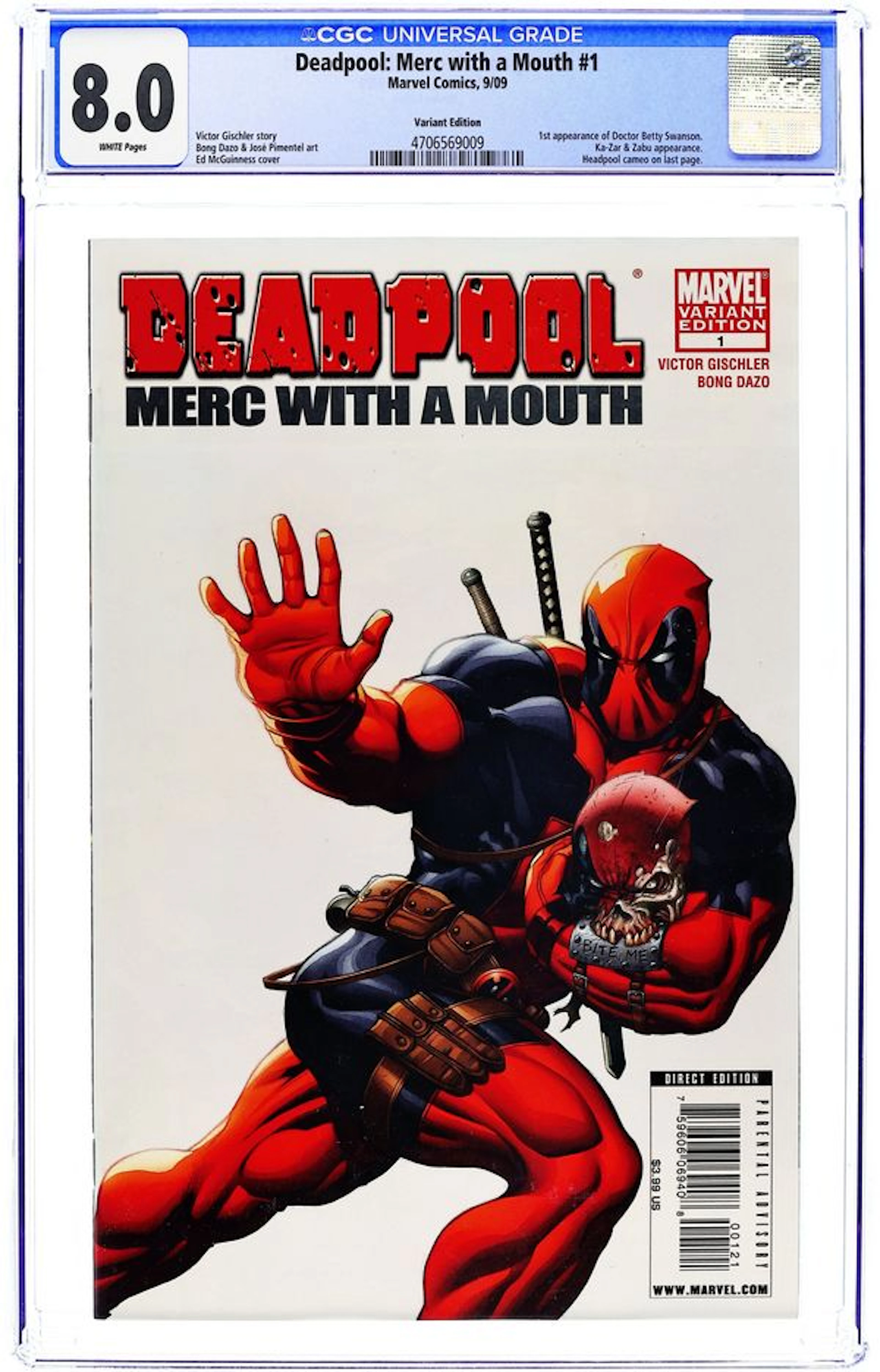 Deadpool Merc with a Mouth (2009) 1B CGC 8.0