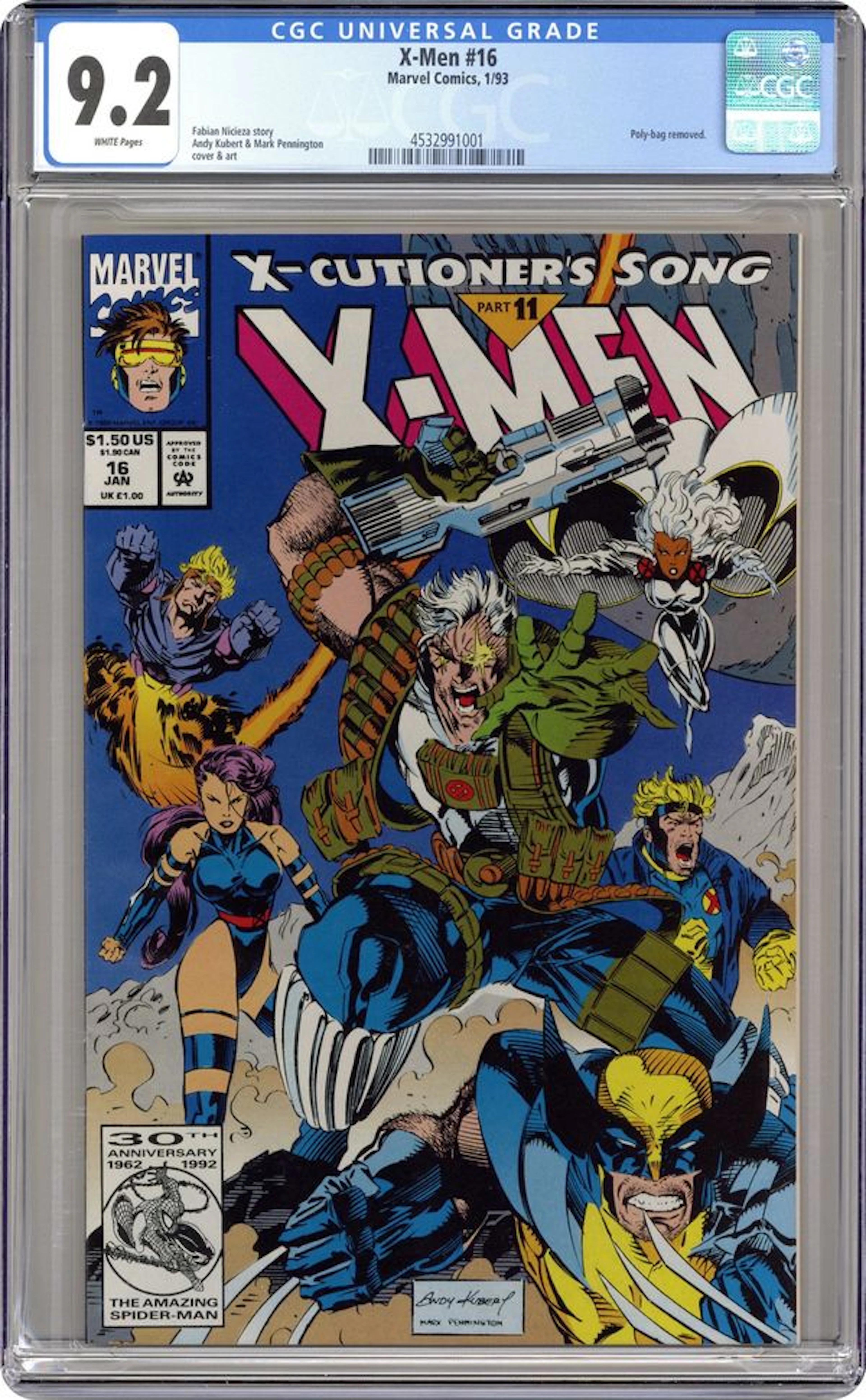 X-Men (1991 1st Series) 16U CGC 9.2