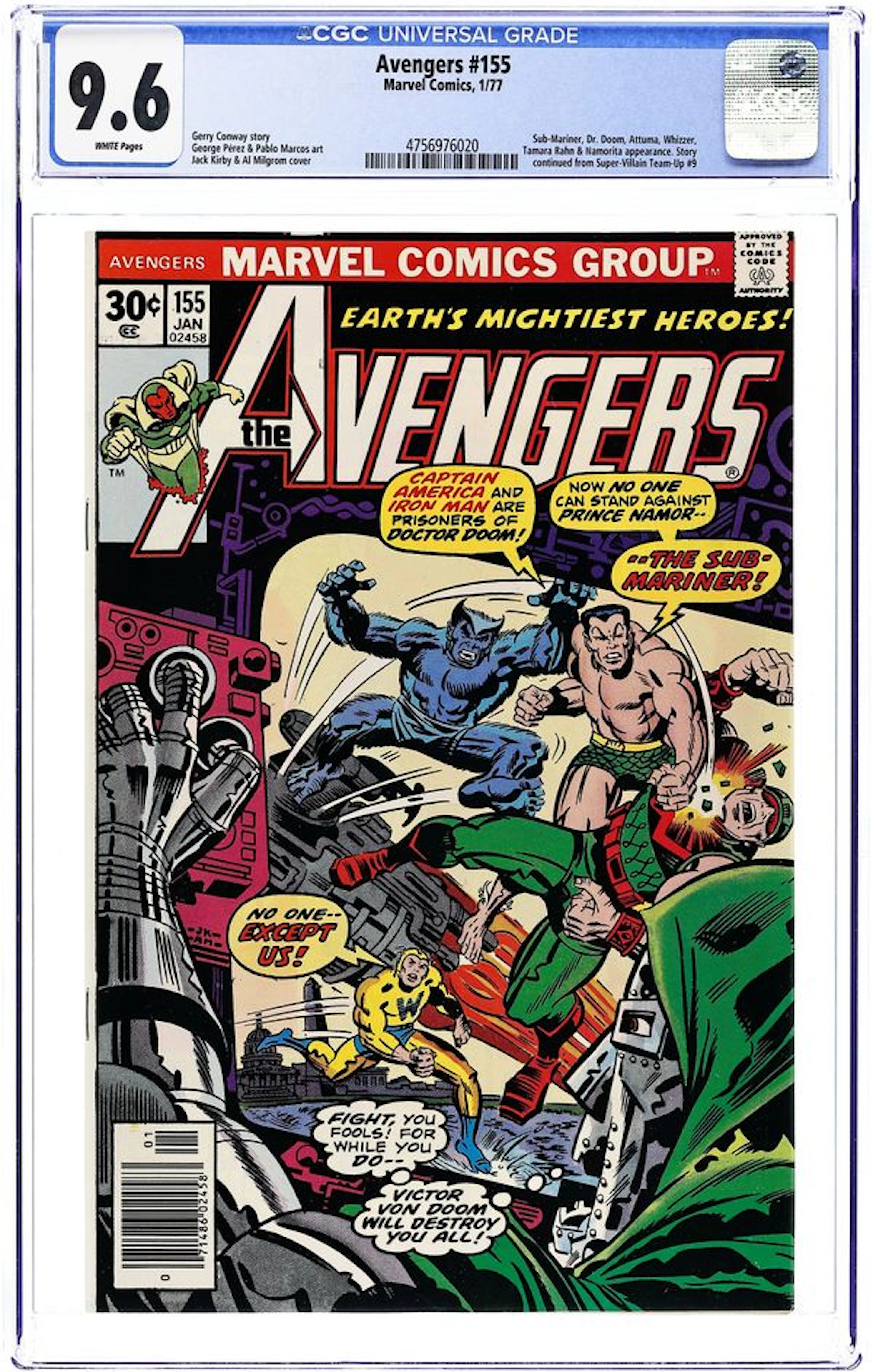 Avengers (1963 1st Series) 155 CGC 9.6