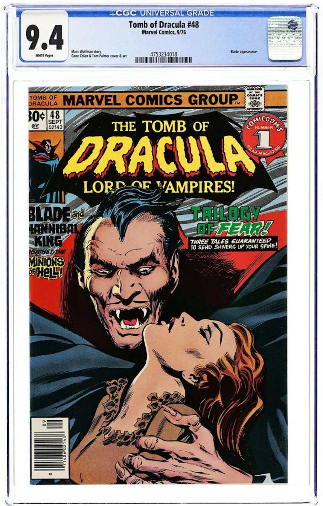 Tomb of Dracula (1972 1st Series) 48 CGC 9.4