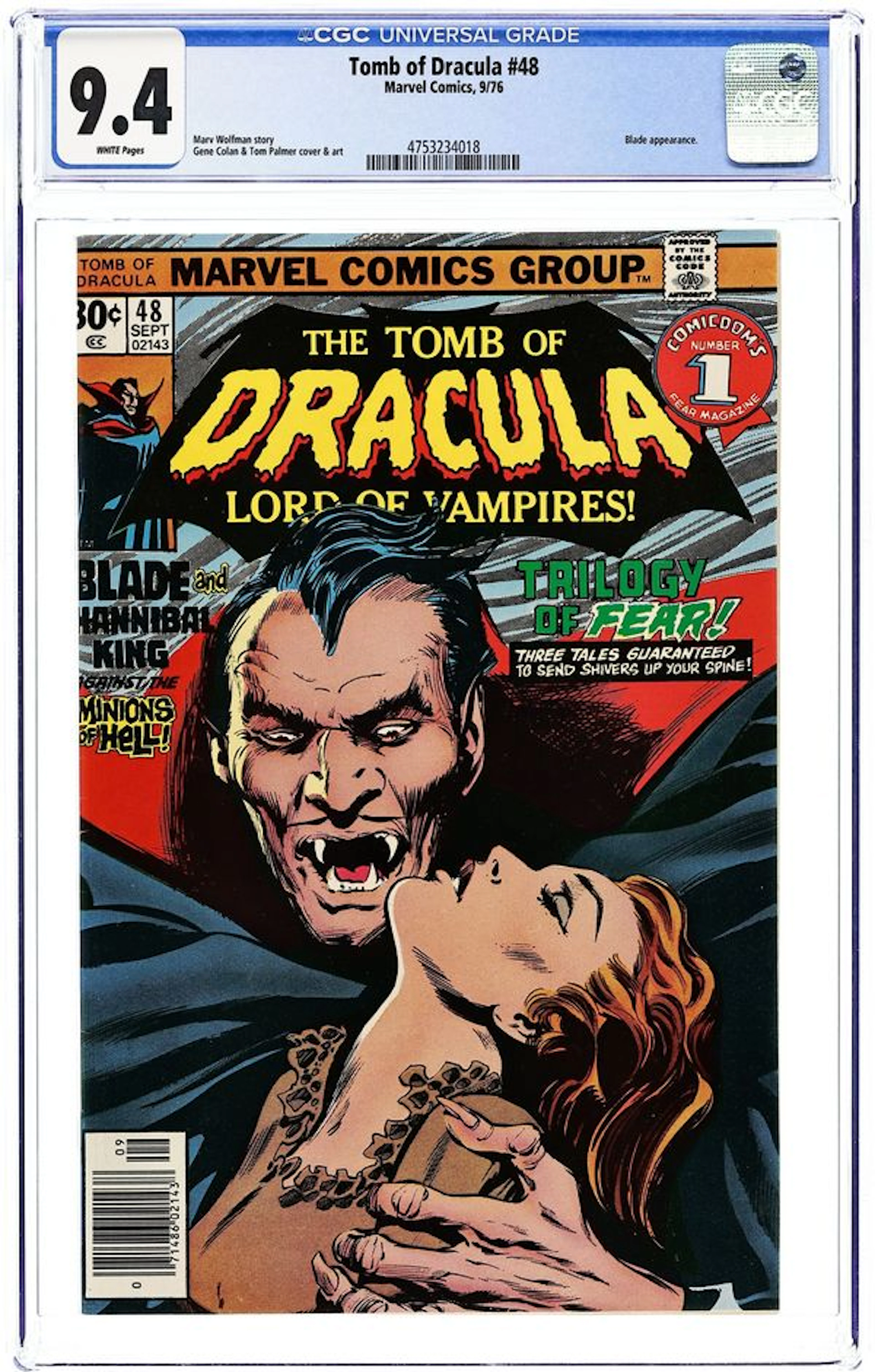 Tomb of Dracula (1972 1st Series) 48 CGC 9.4