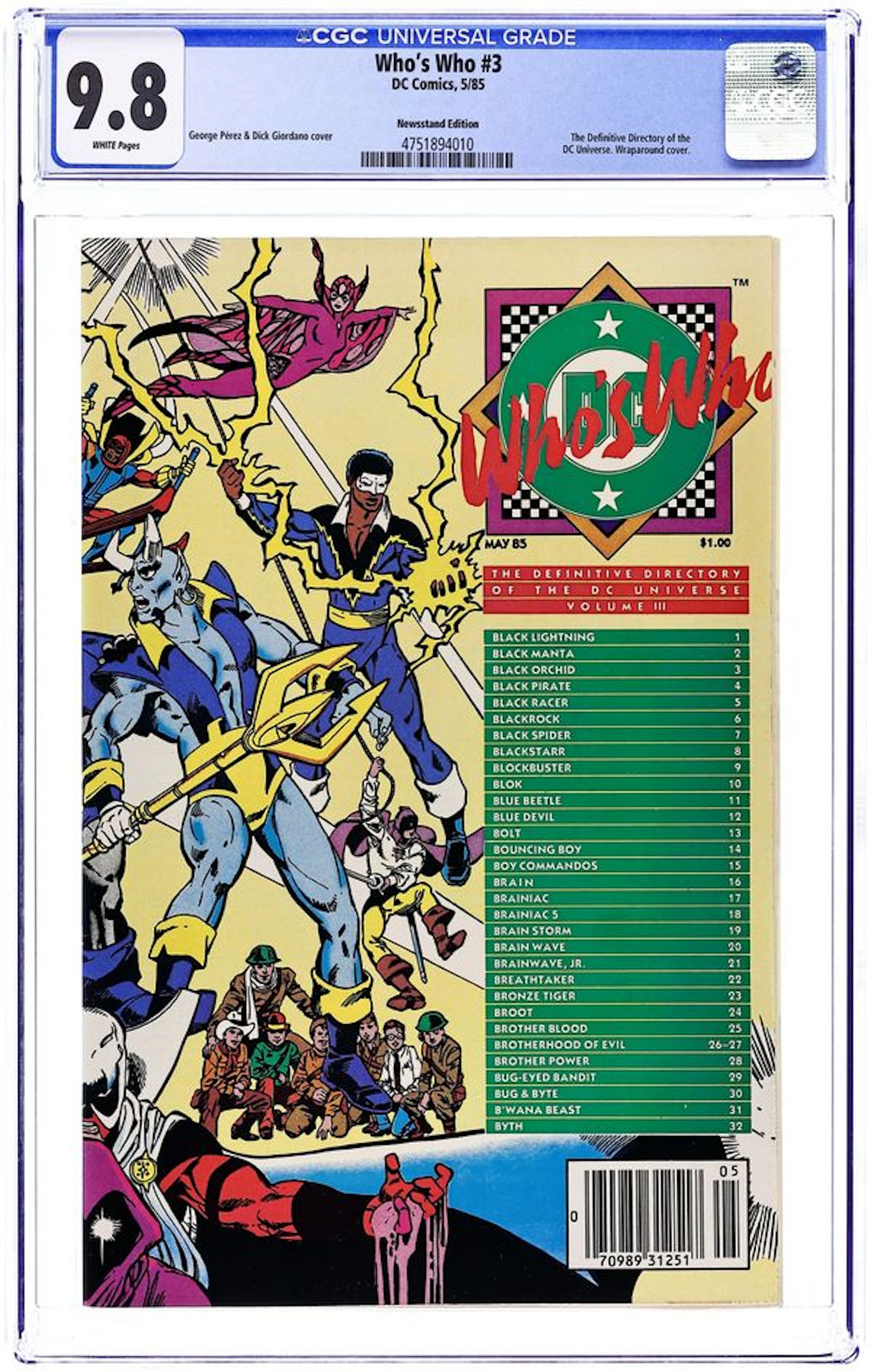 Who's Who The Definitive Directory of the DC Universe (1985) 3N CGC 9.8