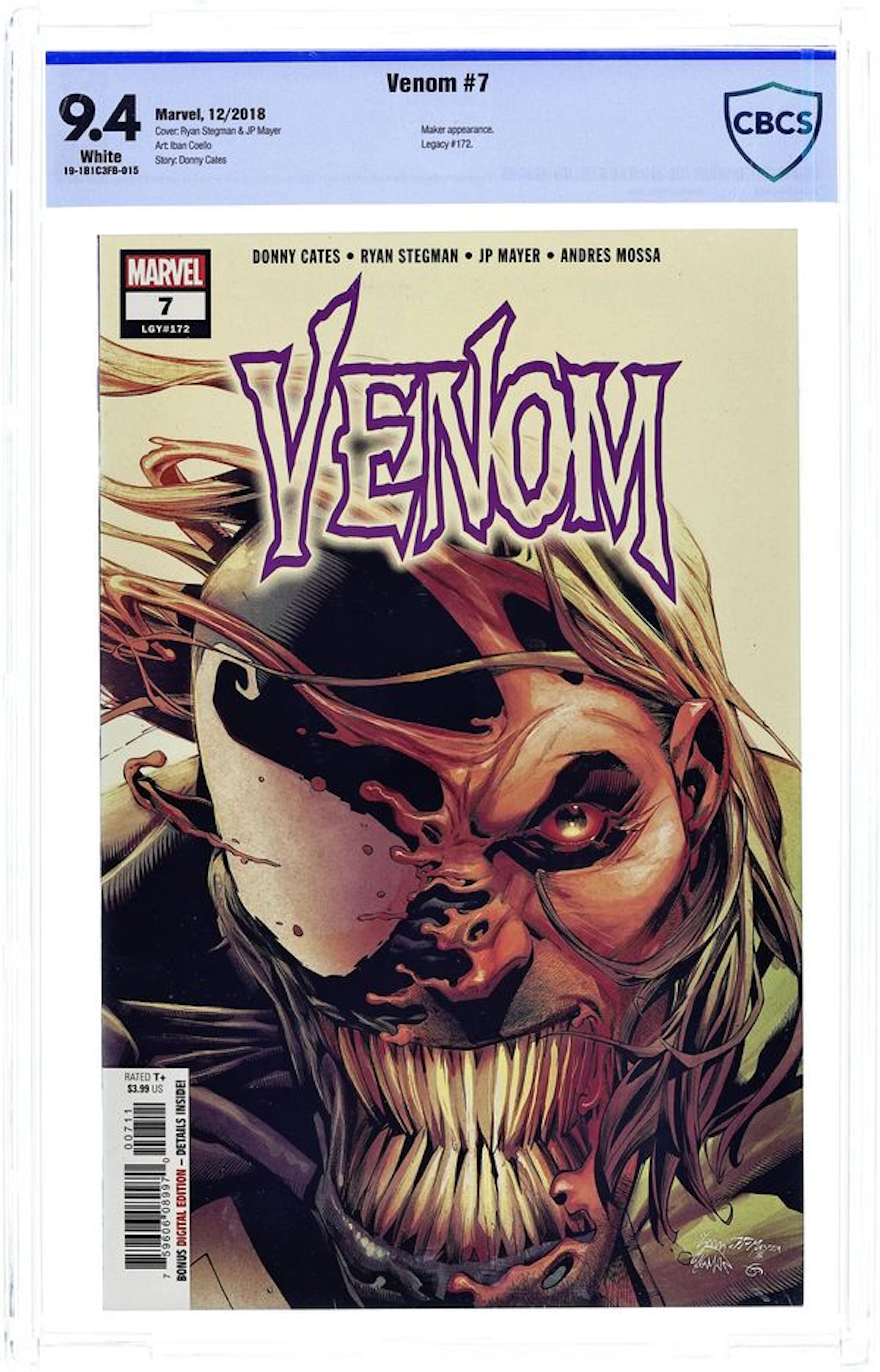 Venom (2018 Marvel) 7A CBCS 9.4