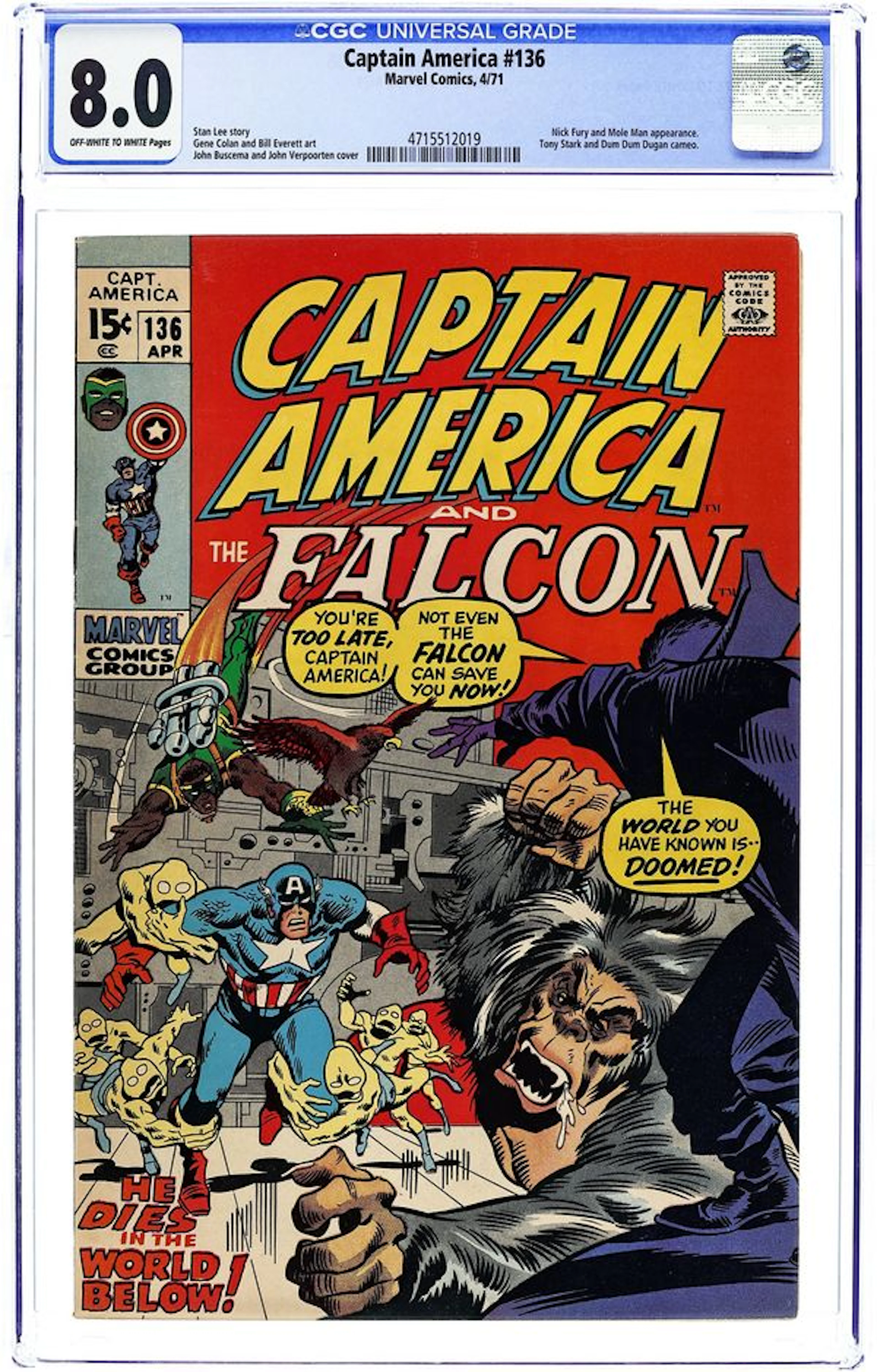 Captain America (1968 1st Series) 136 CGC 8.0