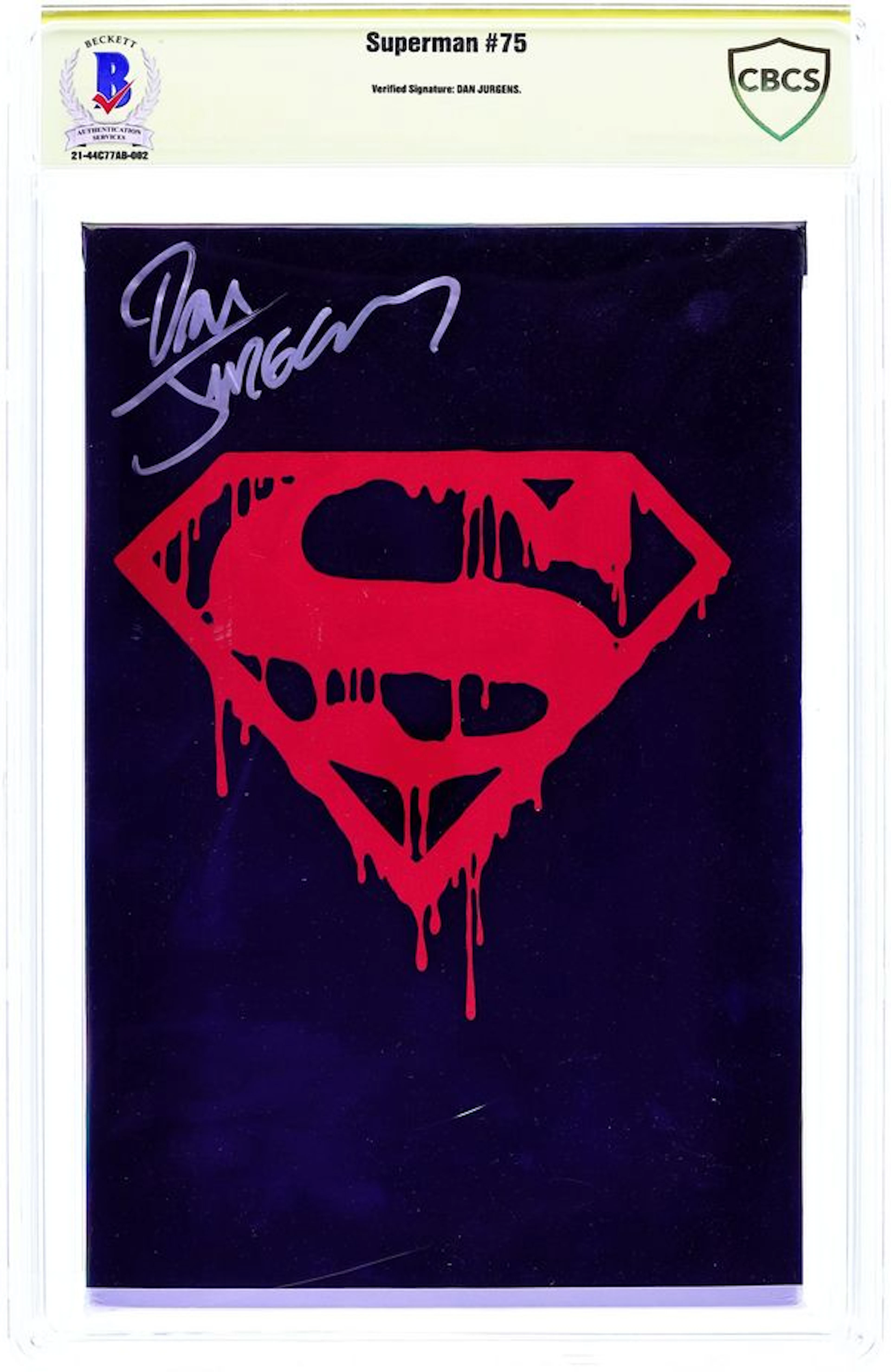 Superman (1987 2nd Series) 75P CBCS No Grade Beckett Verified Sig Jurgens