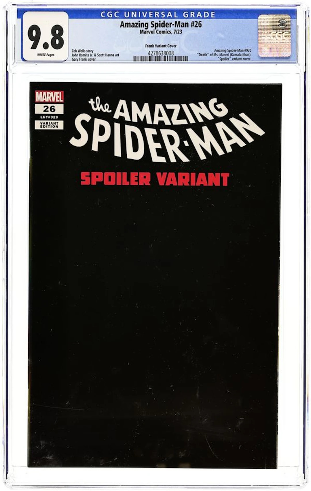 Amazing Spider-Man (2022 7th Series) 26E CGC 9.8