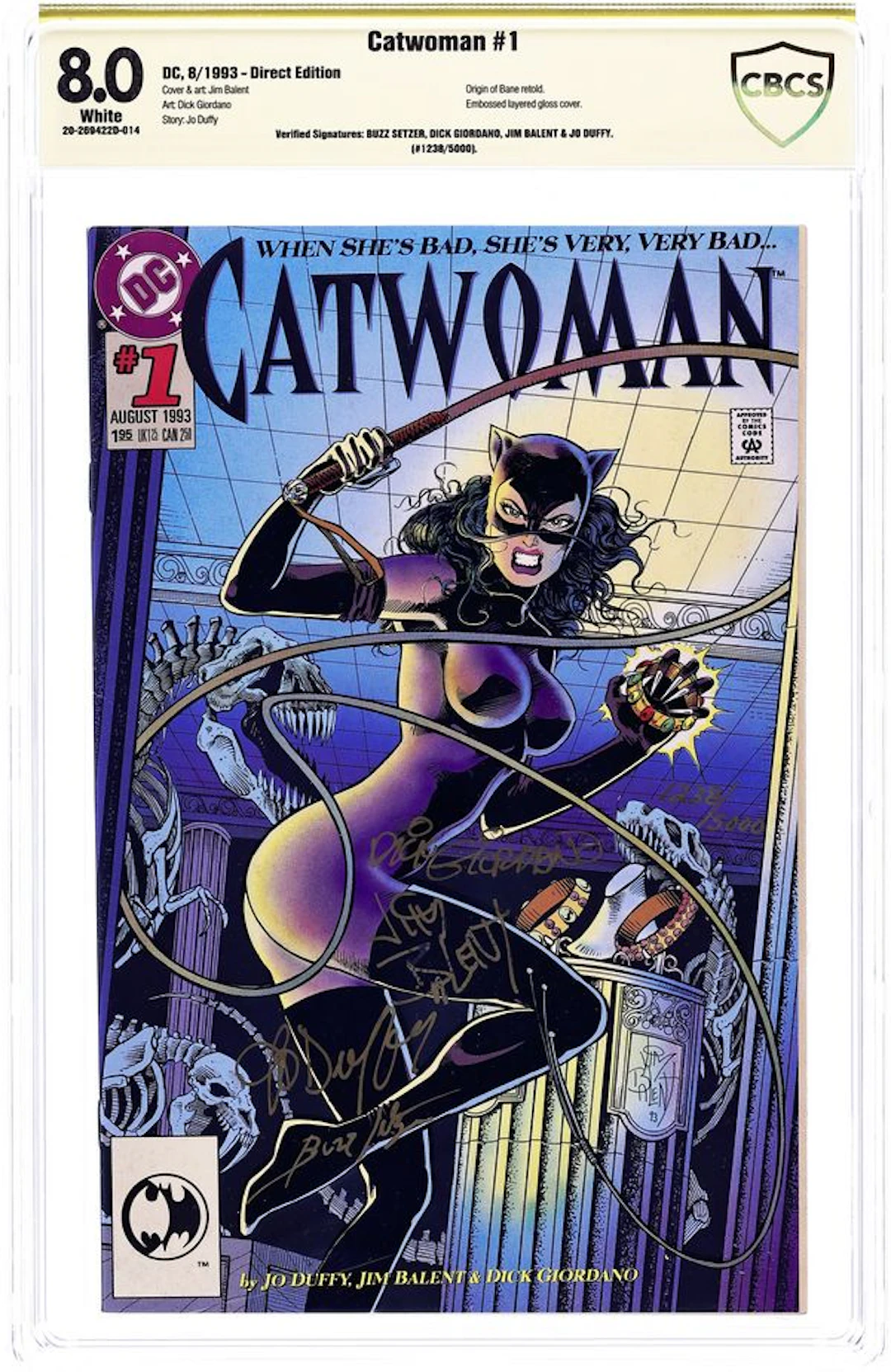 Catwoman (1993 2nd Series) 1CAS.SIGNED CBCS 8.0 Verified Sig Setz