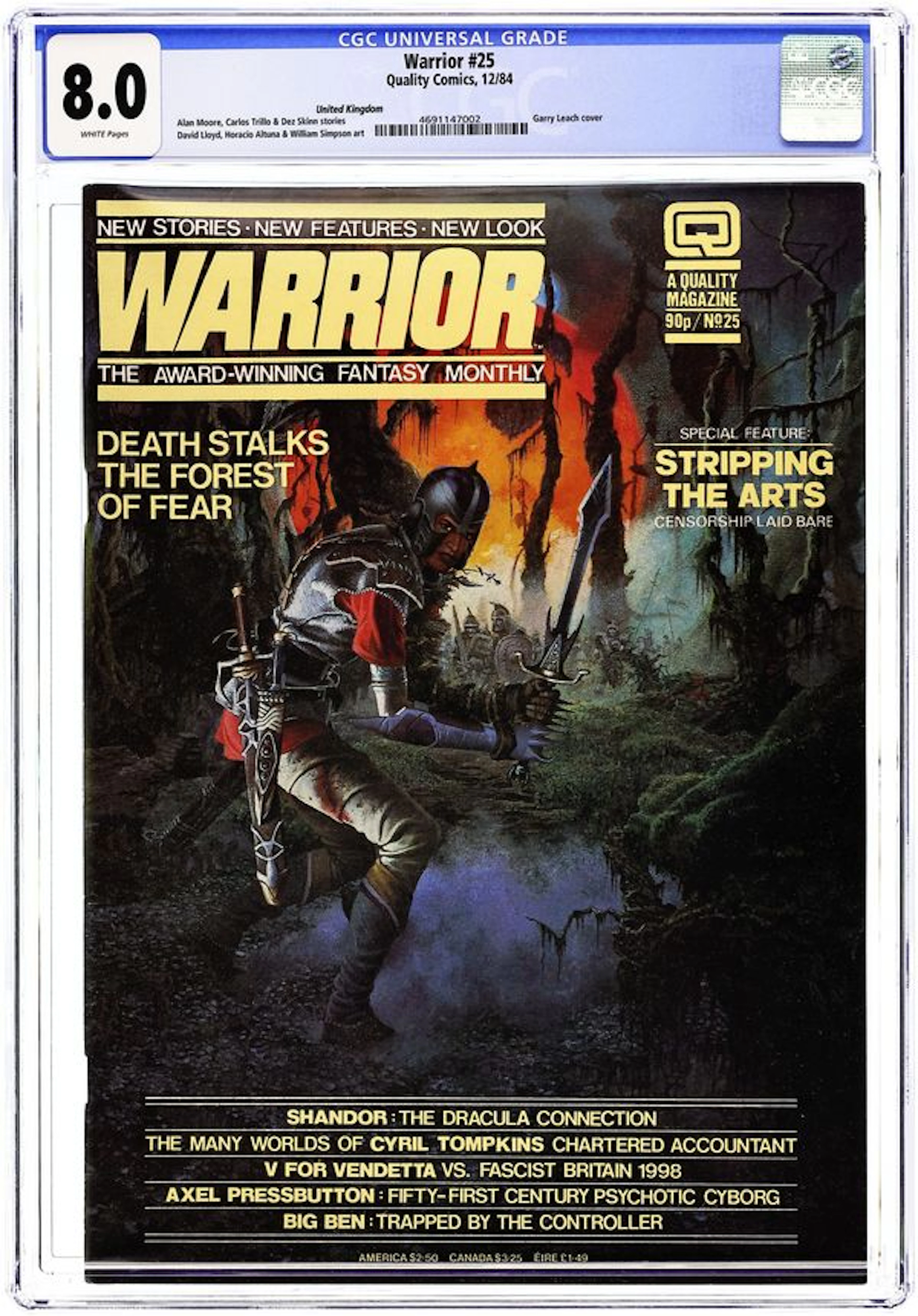 Warrior (UK 1982 Quality) 25 CGC 8.0