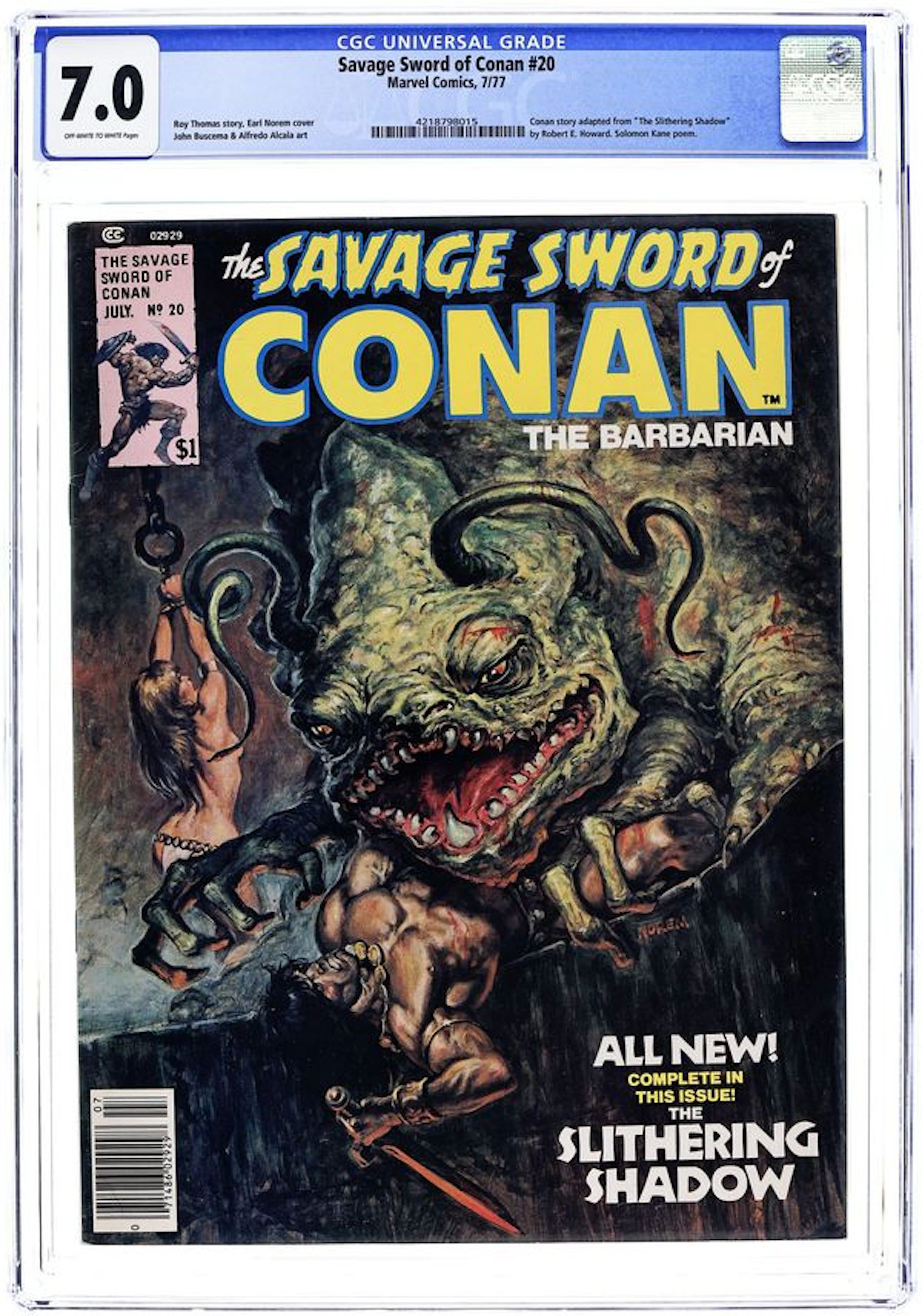 Savage Sword of Conan (1974 Marvel) 20 CGC 7.0