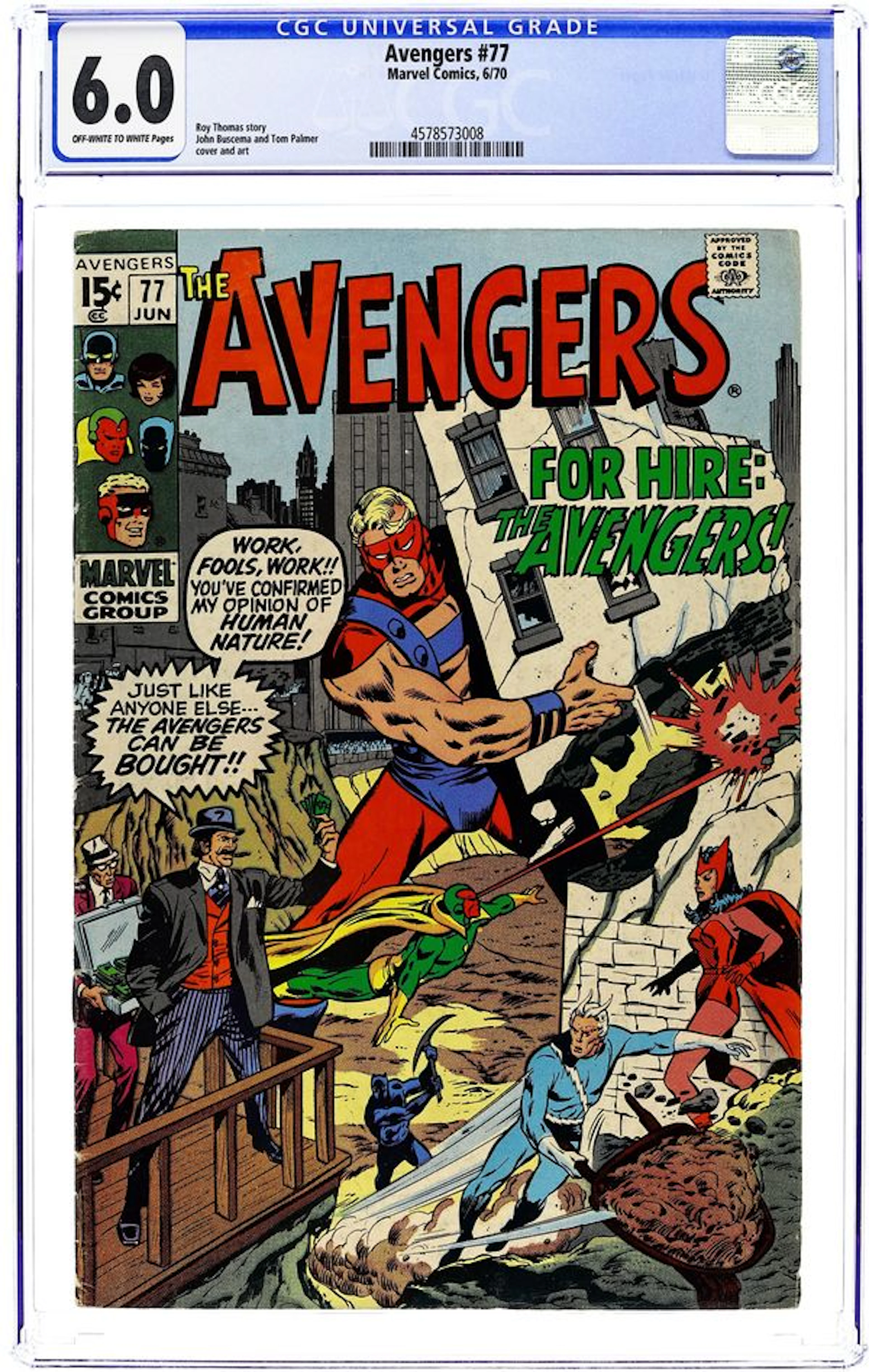 Avengers (1963 1st Series) 77 CGC 6.0