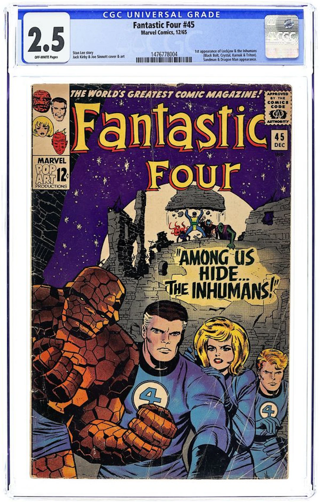 Fantastic Four (1961 1st Series) 45 CGC 2.5