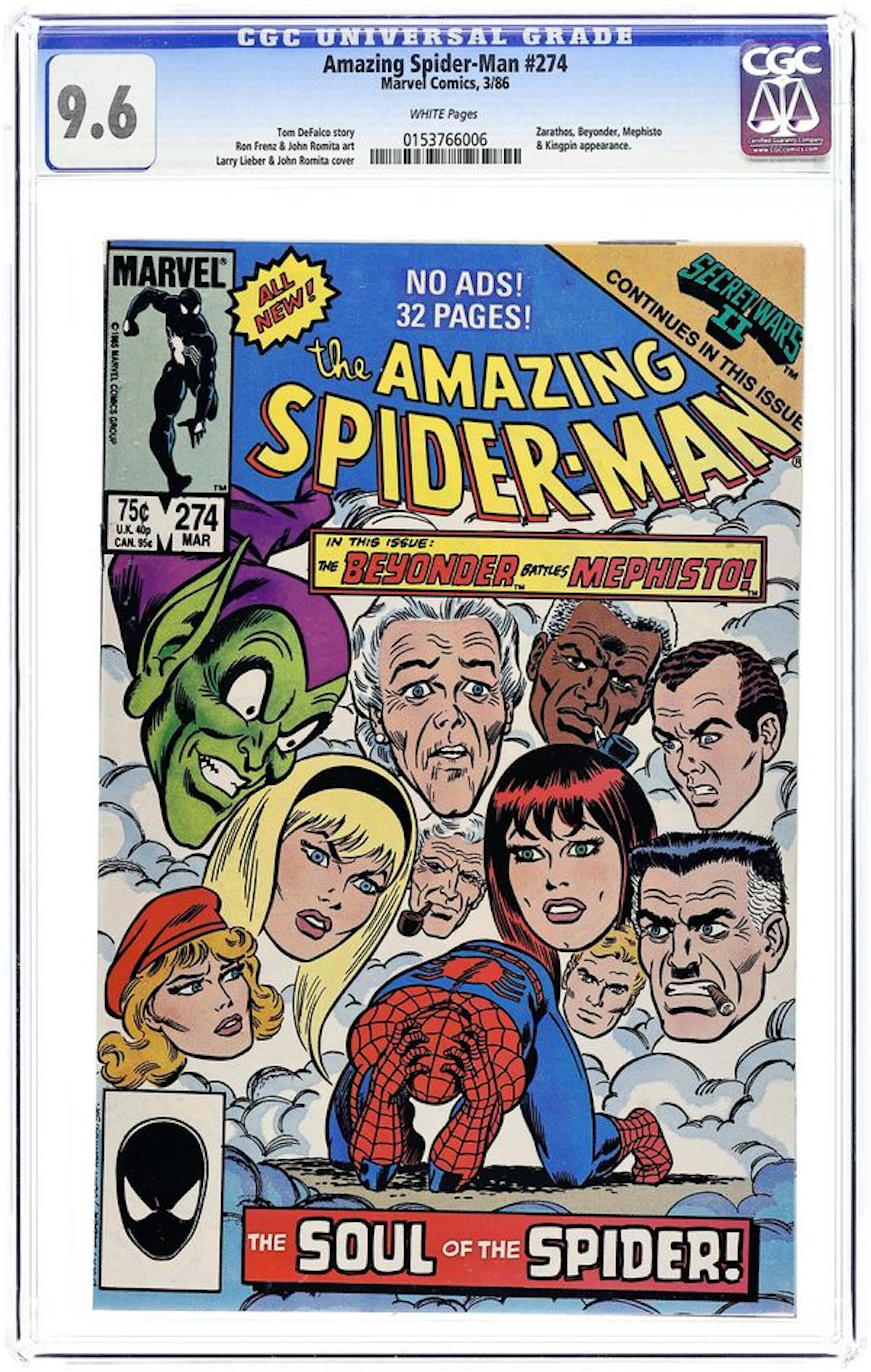 Amazing Spider-Man (1963 1st Series) 274 CGC 9.6