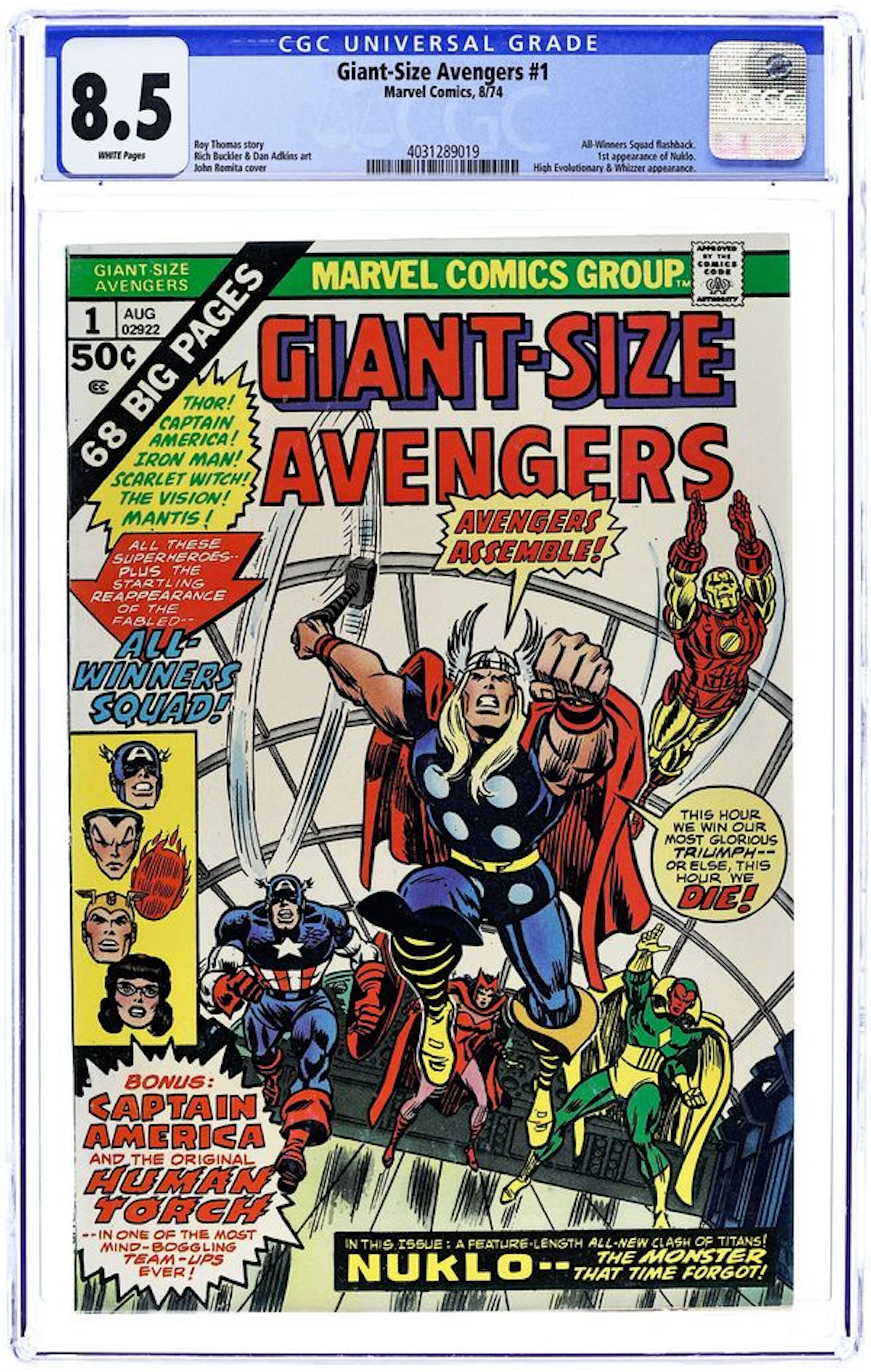 Giant Size Avengers (1974) 1 CGC 8.5