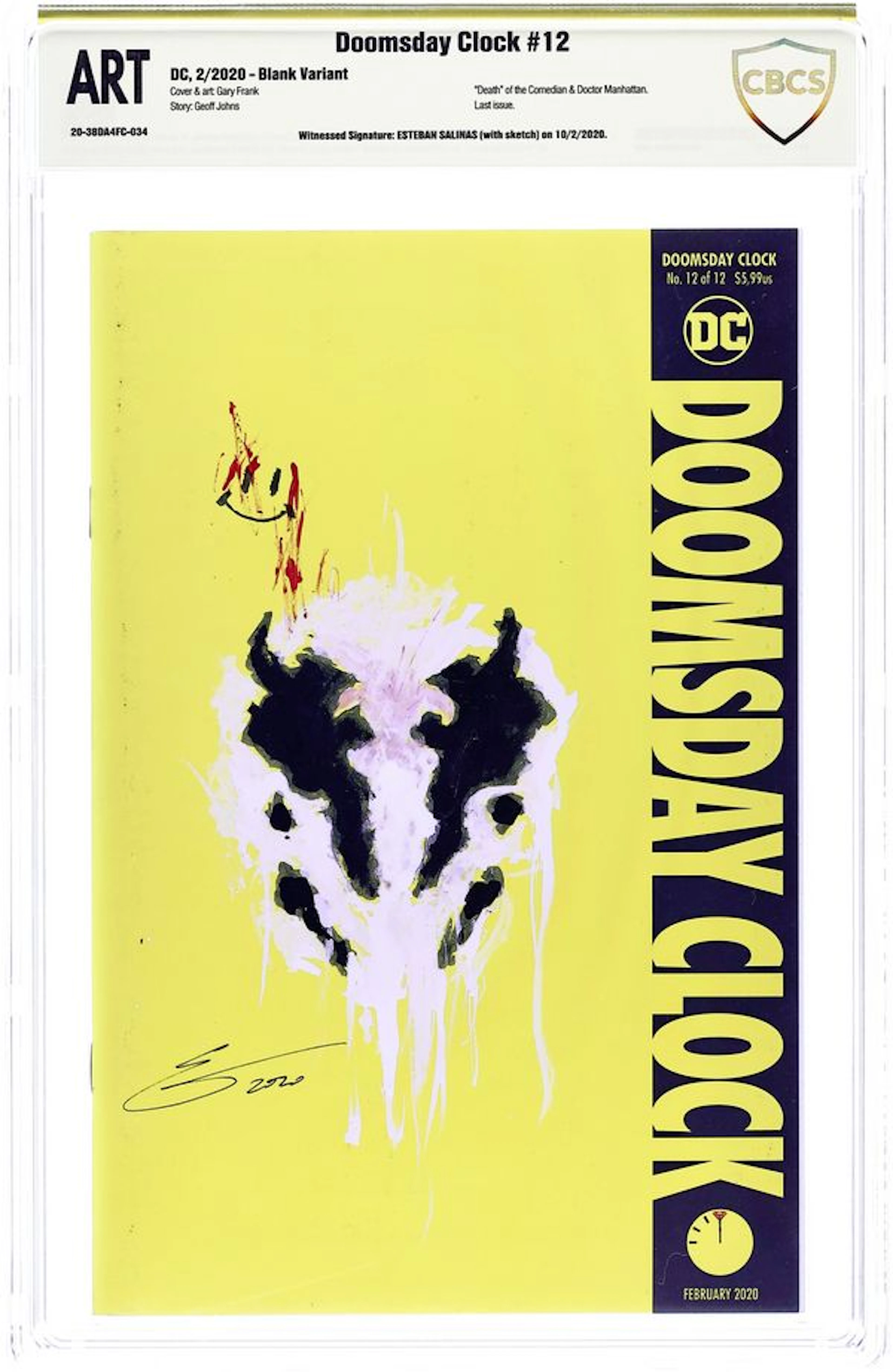 Doomsday Clock (2017 DC) 12BLANK CBCS ART Witnessed Sig Salinas