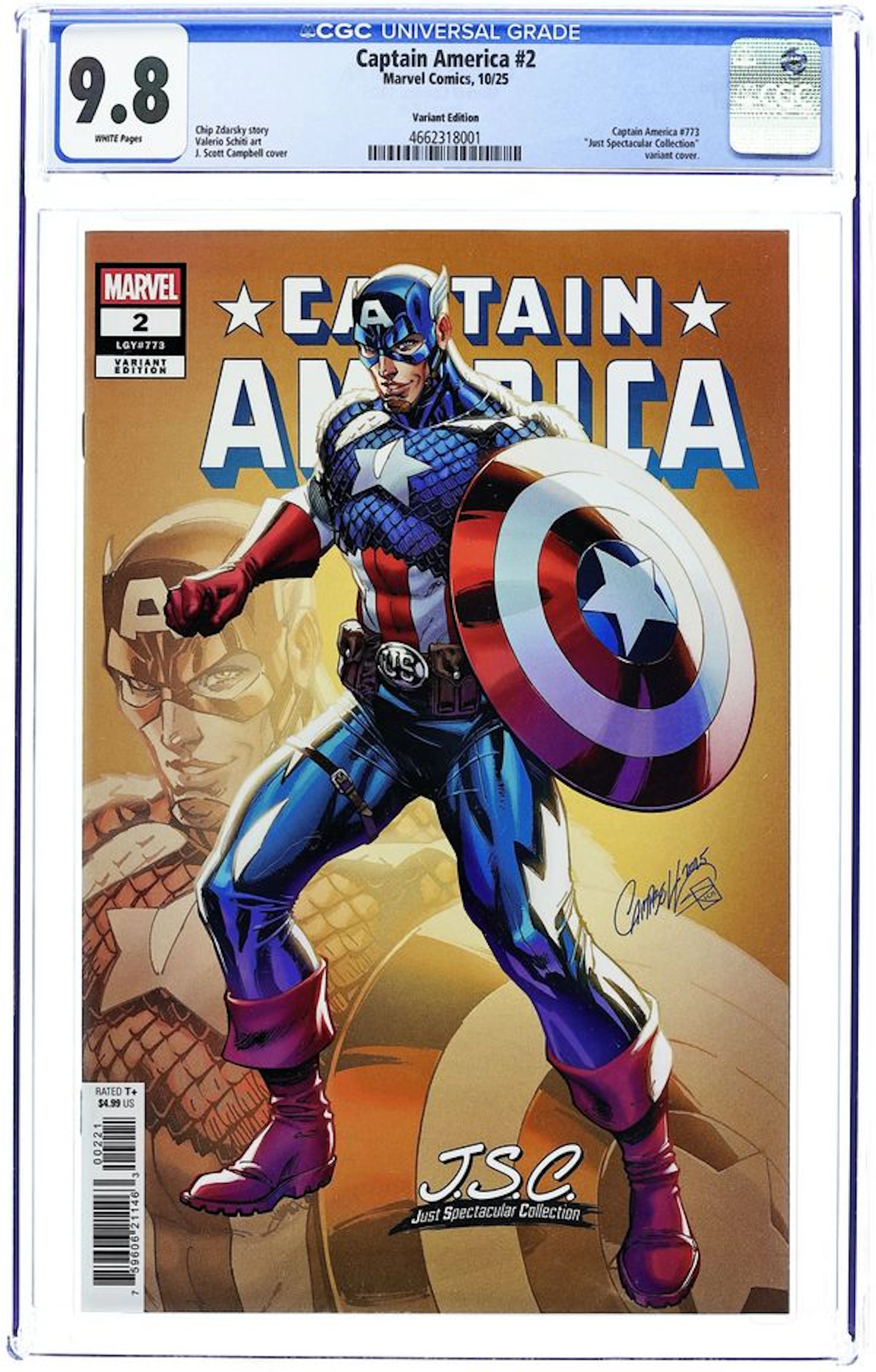 Captain America (2025 Marvel) 2B CGC 9.8