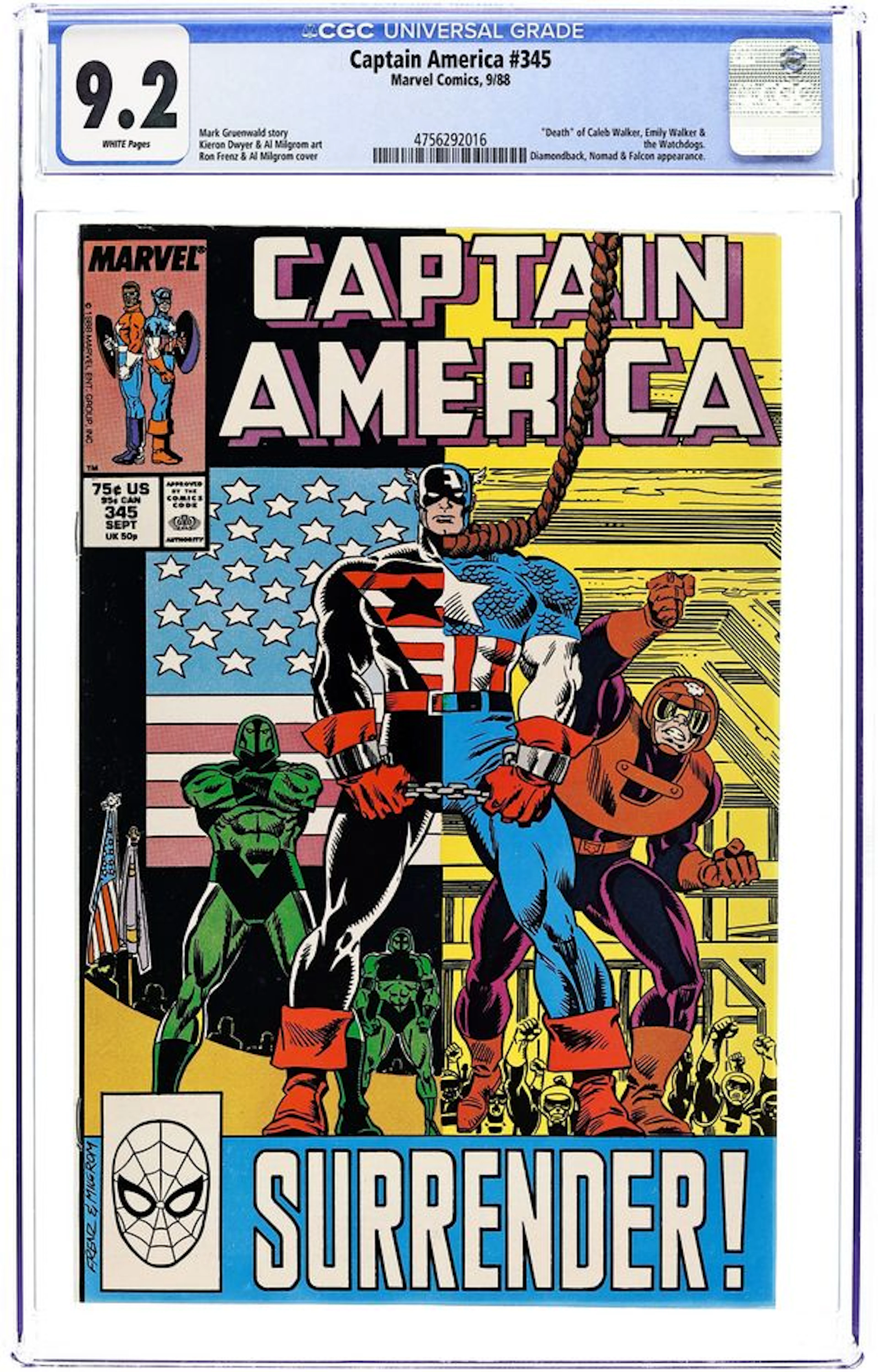 Captain America (1968 1st Series) 345D CGC 9.2