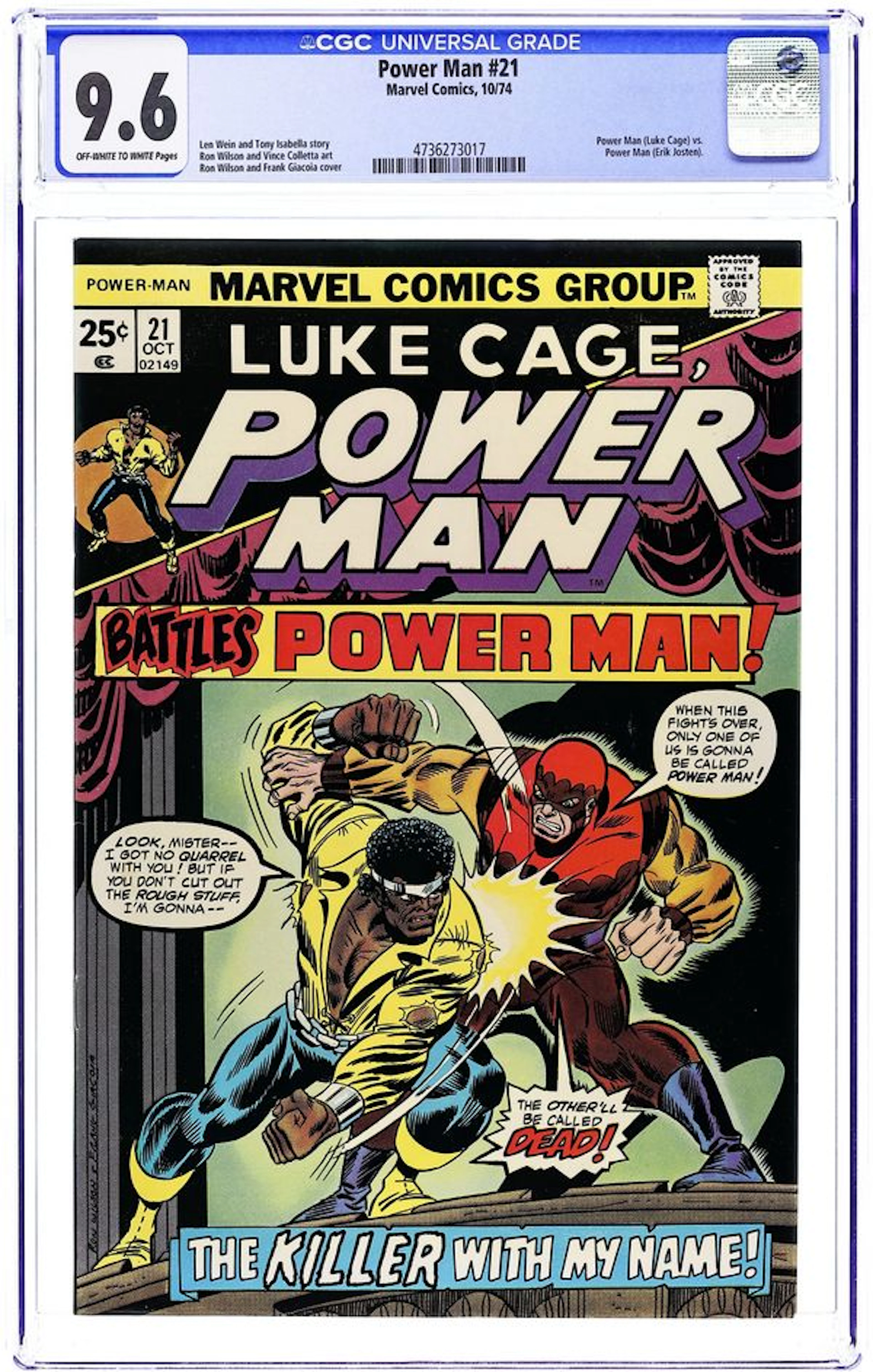 Power Man and Iron Fist (1972 Hero for Hire) 21 CGC 9.6