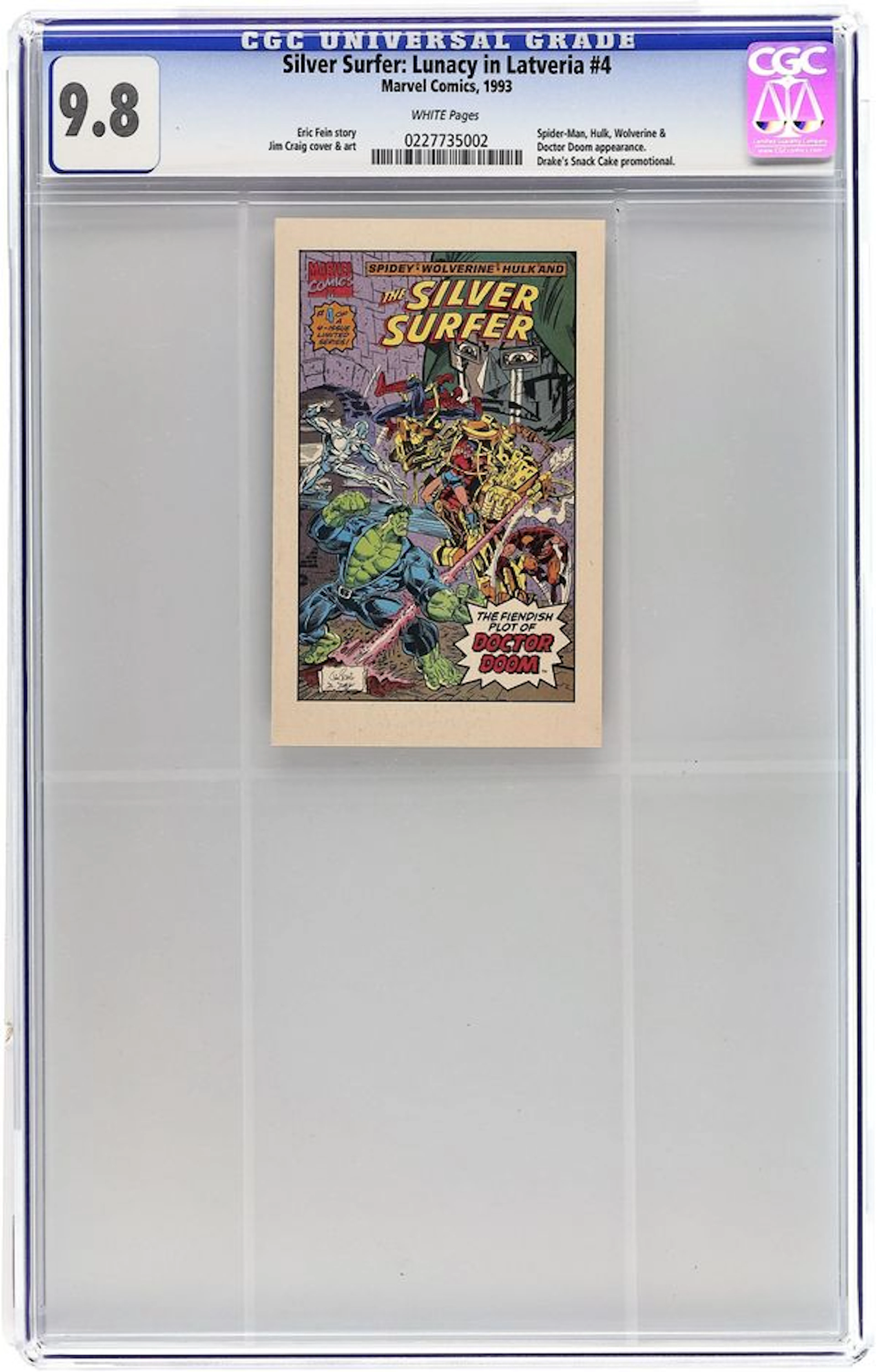Spider-Man Drakes Cakes Mini Comics Series 1 (1993) 4 CGC 9.8