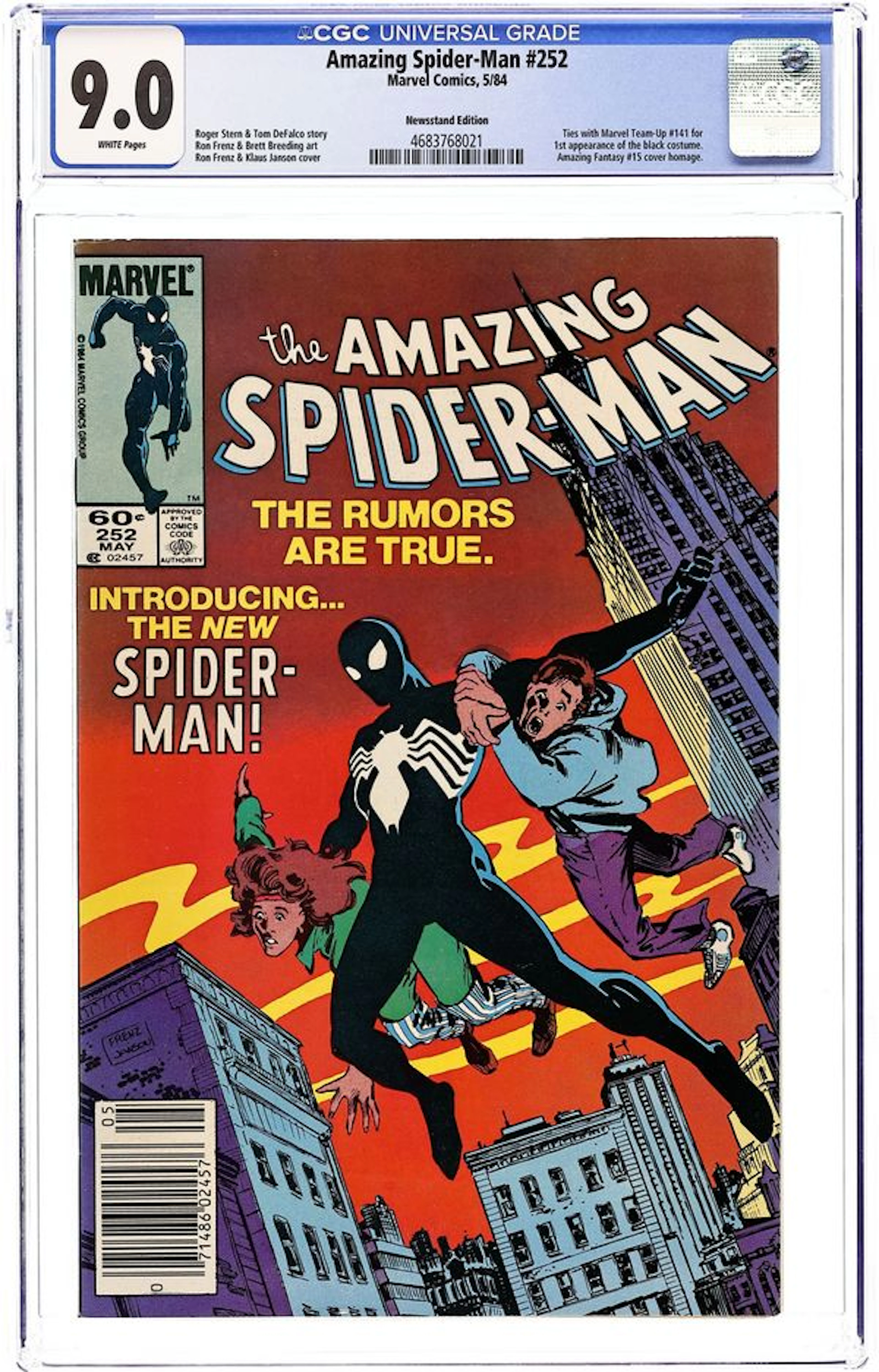 Amazing Spider-Man (1963 1st Series) 252N CGC 9.0