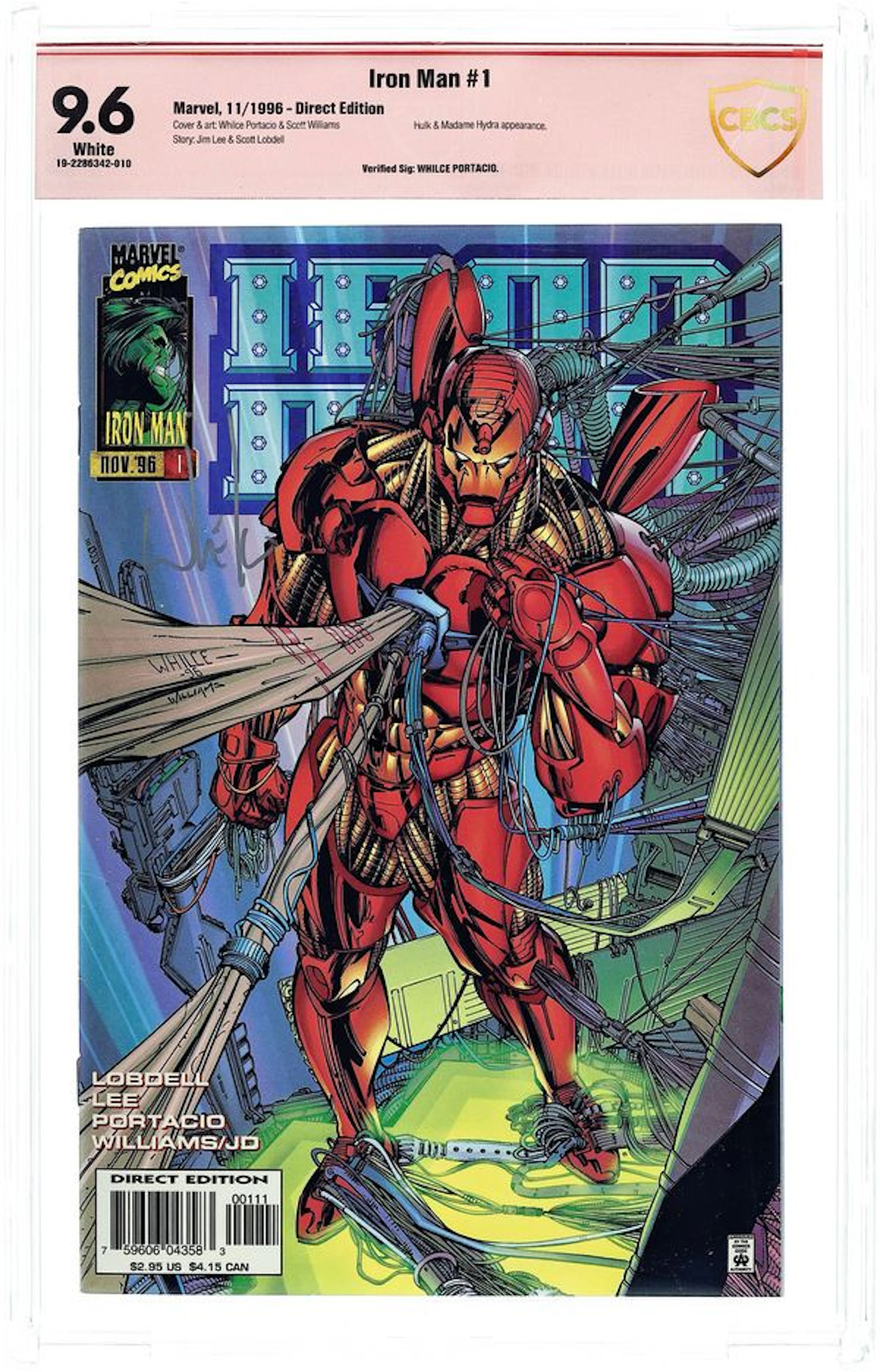 Iron Man (1996 2nd Series) 1A CBCS 9.6 Verified Sig Portacio