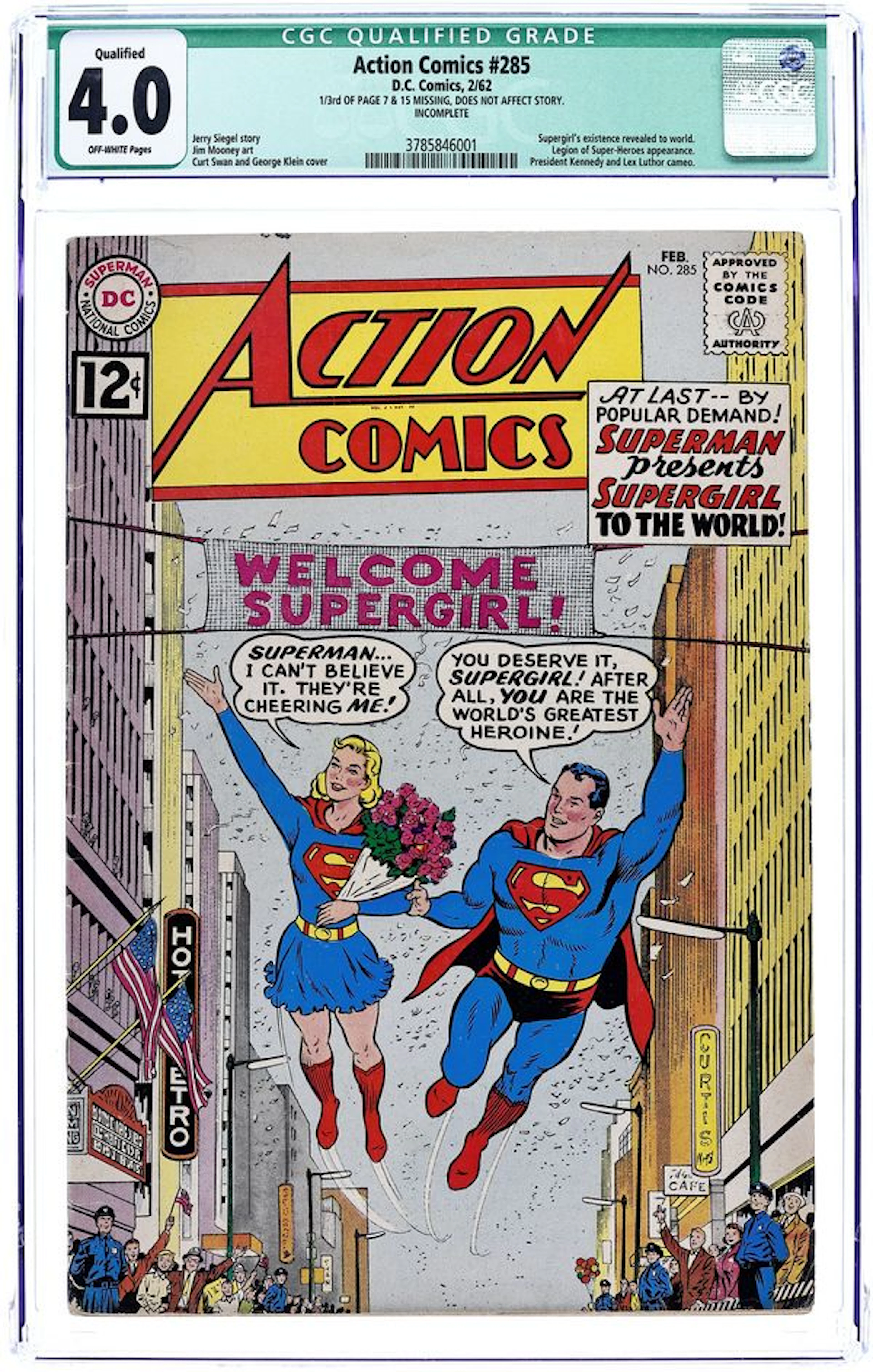 Action Comics (1938 DC) 285 CGC 4.0 Qualified