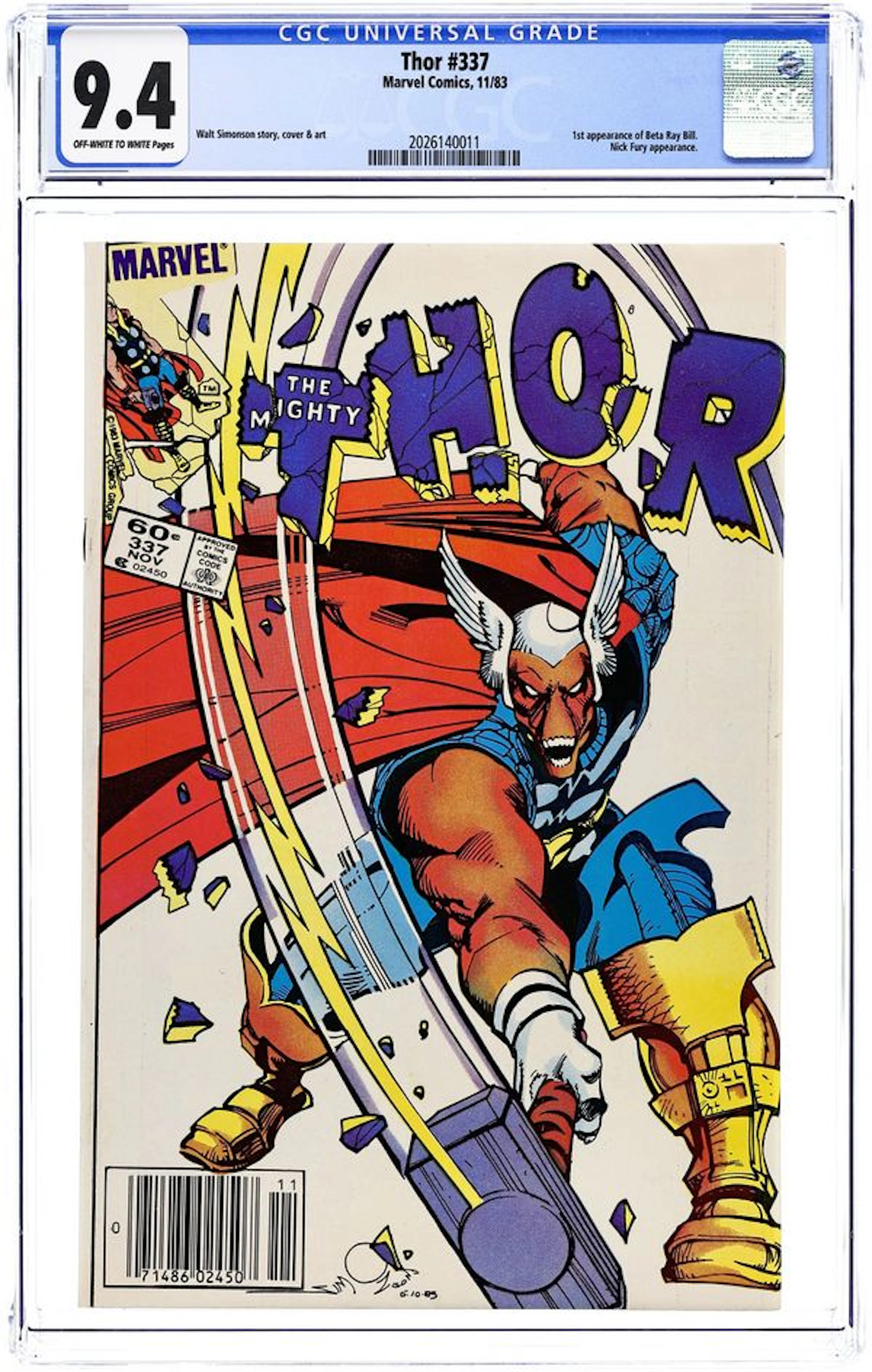 Thor (1962 Marvel 1st Series Journey Into Mystery) 337N CGC 9.4