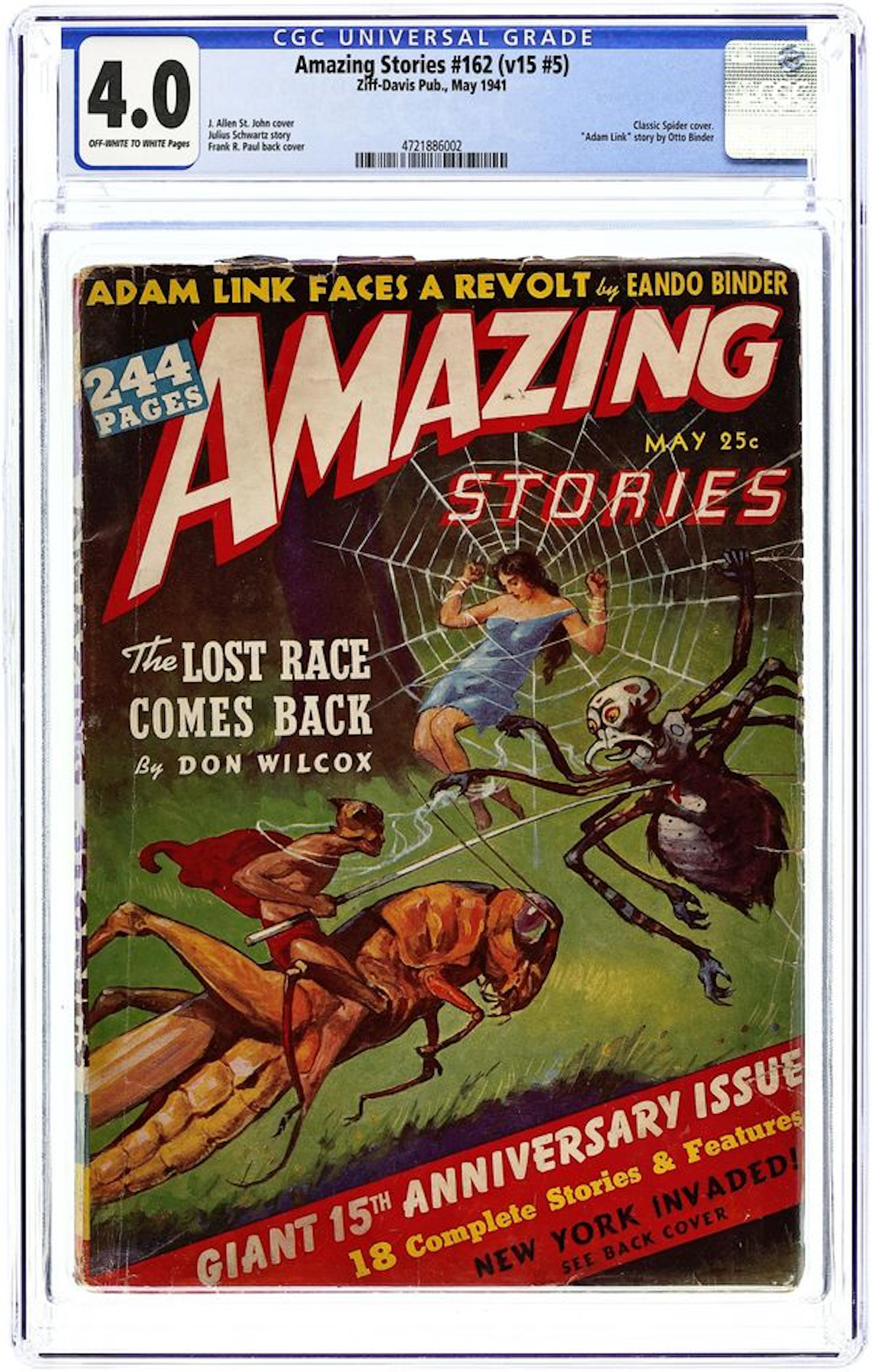 Amazing Stories (1926-Present Experimenter) Pulp Vol. 15 #5 CGC 4.0