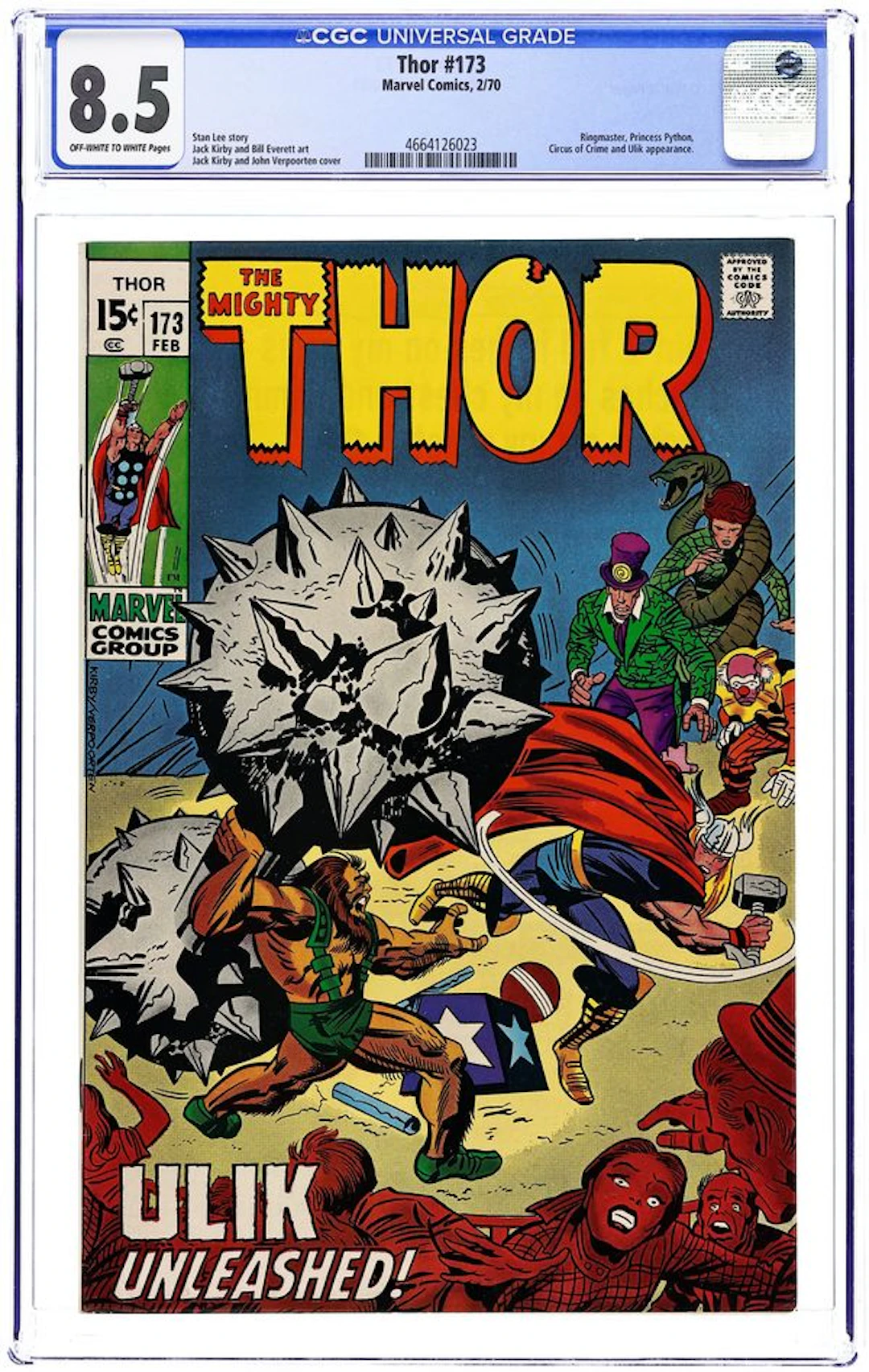 Thor (1962 Marvel 1st Series Journey Into Mystery) 173 CGC 8.5