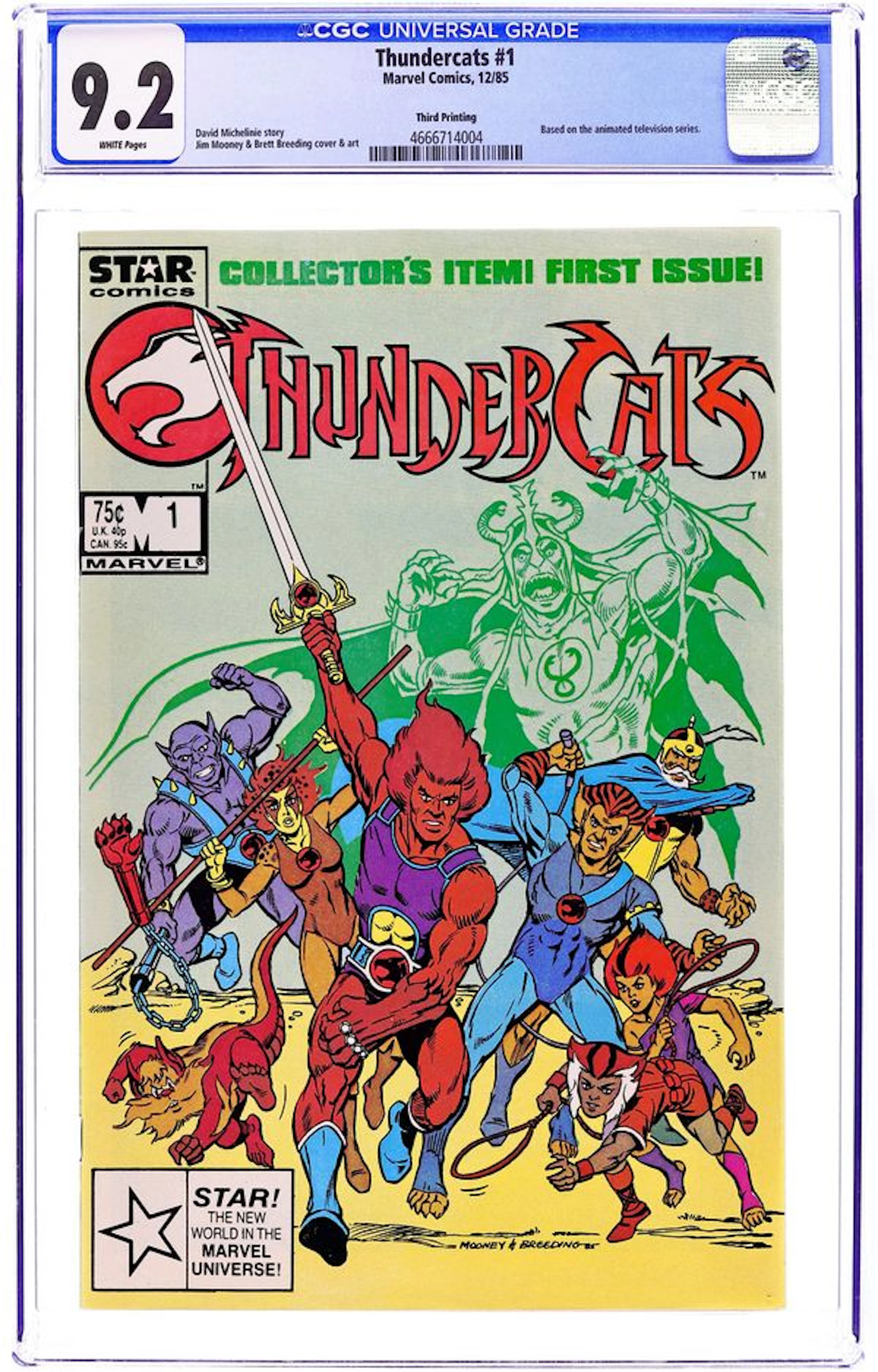 Thundercats (1985 1st Series Marvel) 1REP.3RD CGC 9.2